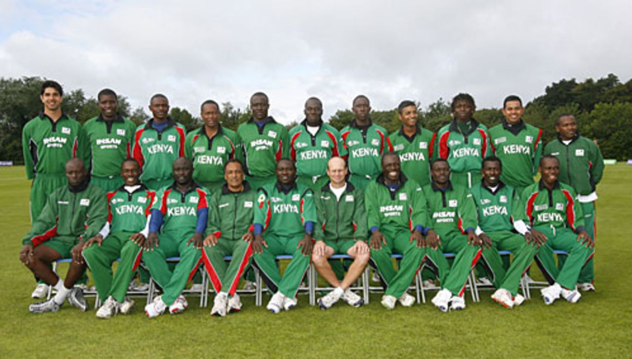 The Kenya squad members pose for photographs, Kenya v Netherlands, Group B, ICC World Twenty20 Qualifier, Belfast, August 2, 2008
