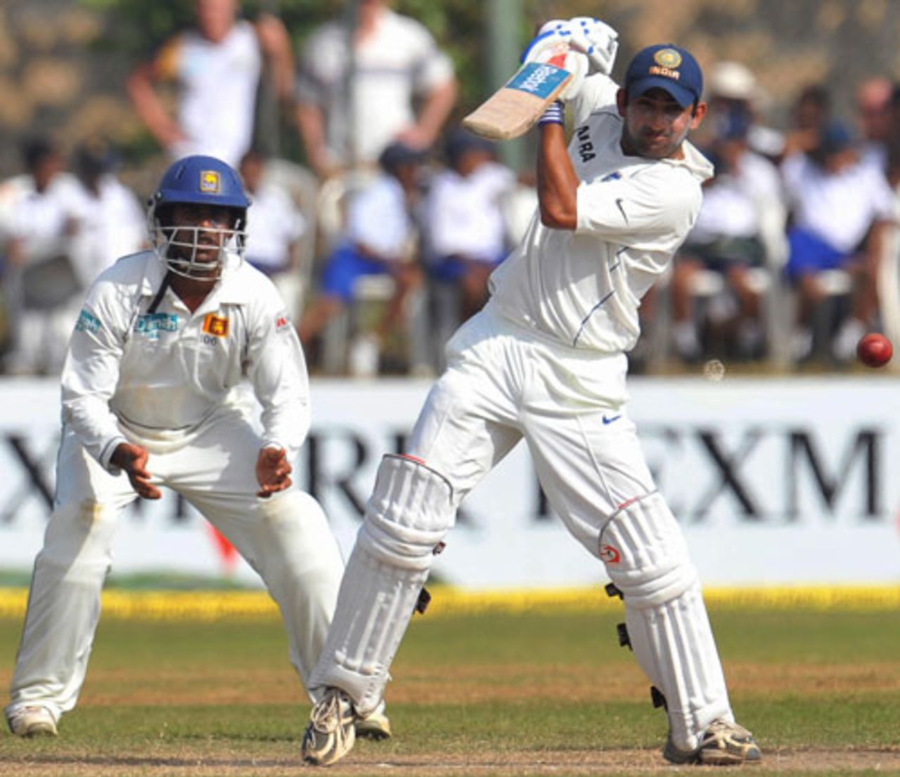 Gautam Gambhir punches it off the back foot, Sri Lanka v India, 2nd Test, Galle, 3rd day, August 2, 2008