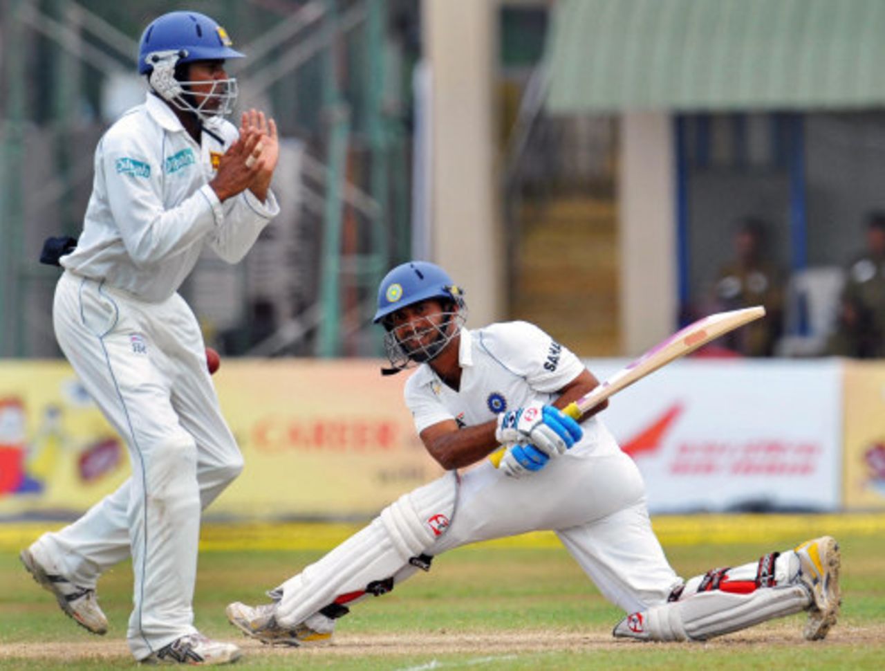 Dinesh Karthik sweeps in the pursuit of quick runs, Sri Lanka v India, 2nd Test, Galle, 4th day, August 3, 2008