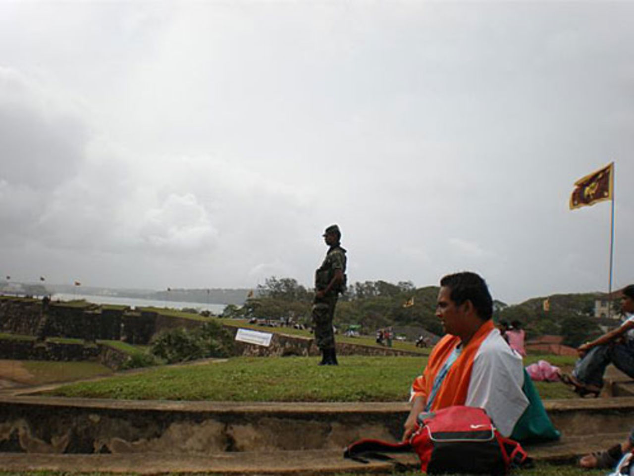 Abhishek Thakur watches cricket from he top of the Galle Fort, Sri Lanka v India, August 2, 2008