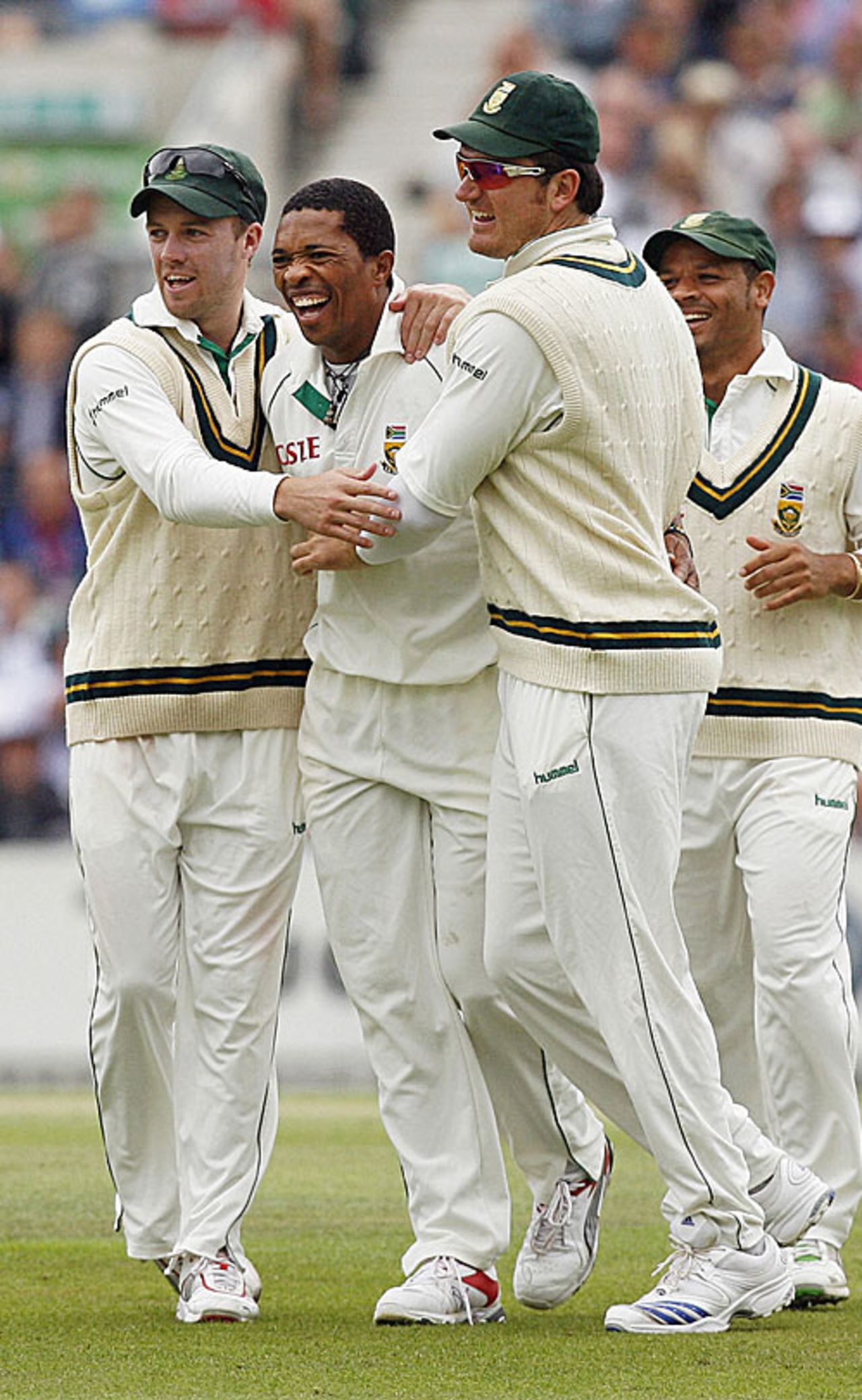Makhaya Ntini is congratulated on another wicket, England v South Africa, 4th Test, The Oval, August 8, 2008