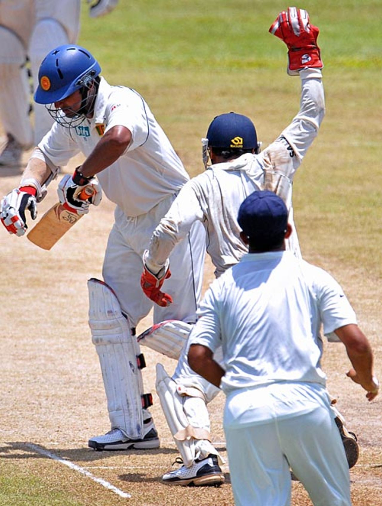 Kumar Sangakkara walks after being caught by Parthiv Patel, Sri Lanka v India, 3rd Test, PSS, Colombo, 3rd day, August 10, 2008
