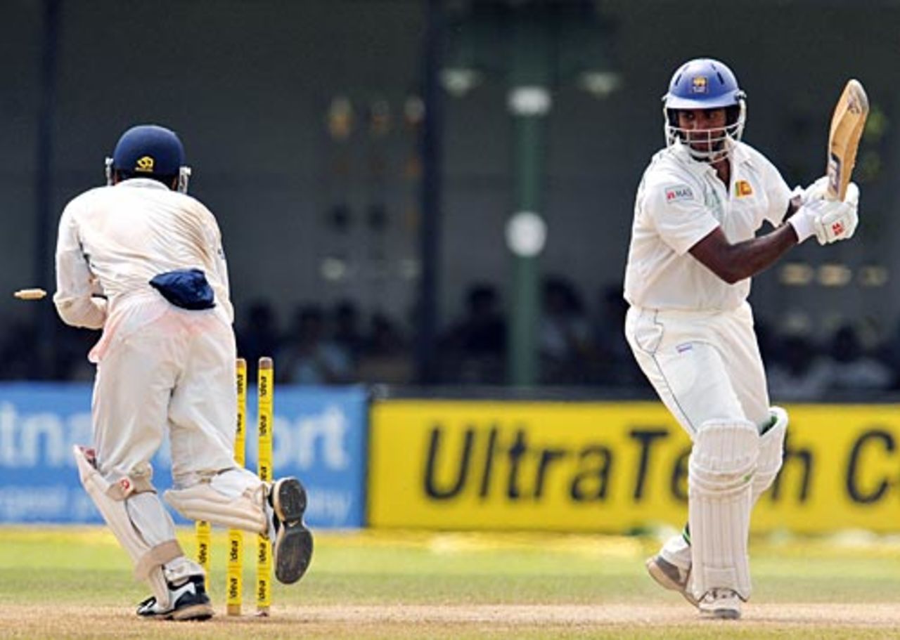Parthiv Patel stumps out Dammika Prasad, 3rd Test, PSS, Colombo, 3rd day, August 10, 2008
