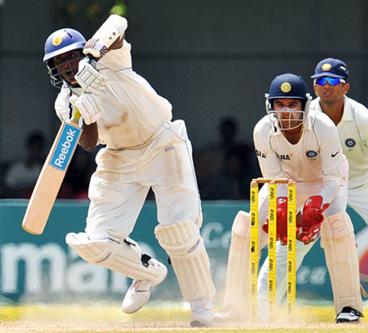 Ajantha Mendis frustrated India with a 28-ball innings, Sri Lanka v India, 3rd Test, PSS, Colombo, 3rd day, August 10, 2008