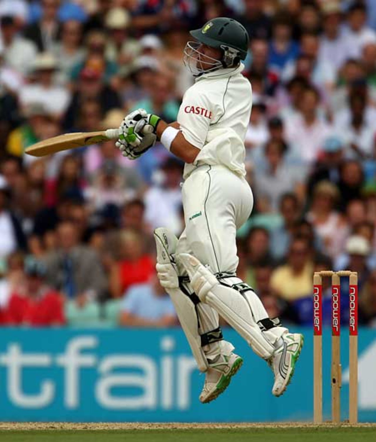 AB de Villiers gets into a tangle against a bouncer from Andrew Flintoff, England v South Africa, 4th Test, The Oval, August 10, 2008