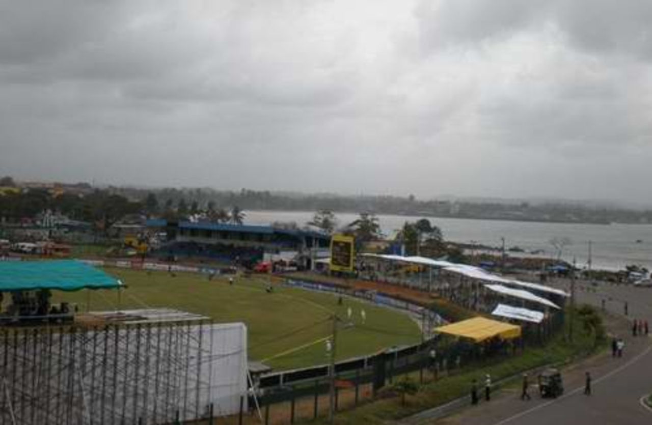 View of Galle Stadium and surrounds from the ramparts of the Galle Fort