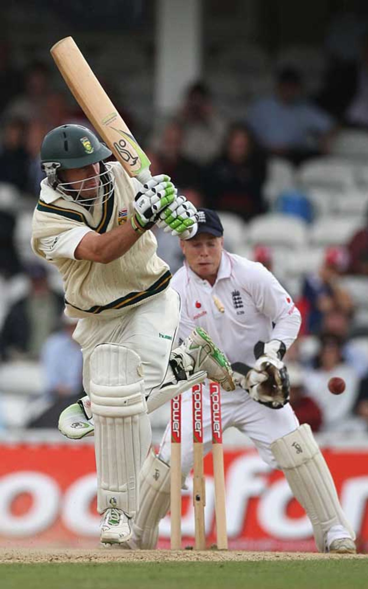 AB de Villiers comes down the pitch and is bowled for 97, England v South Africa, 4th Test, The Oval, August 10, 2008