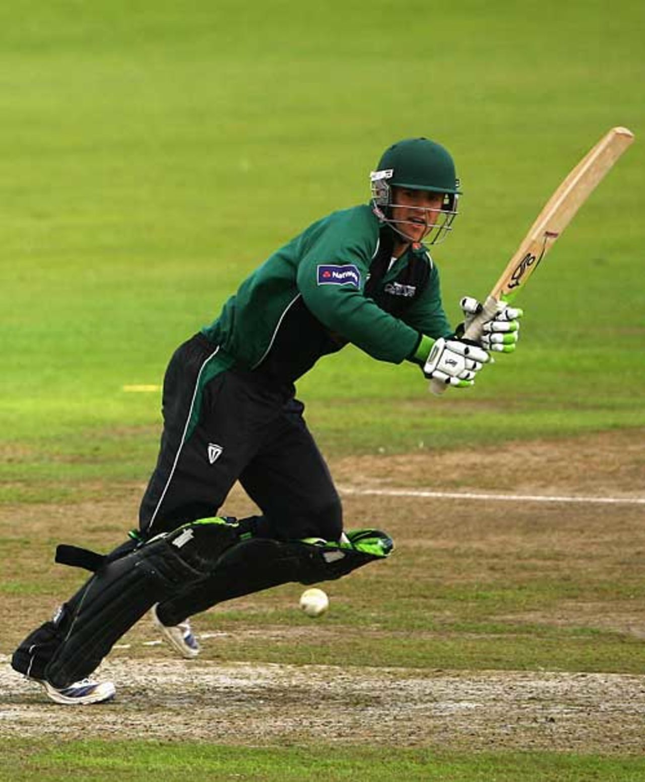 Steven Davies turns the ball through the leg side, Lancashire v Worcestershire, Pro40, Old Trafford, August 10, 2008