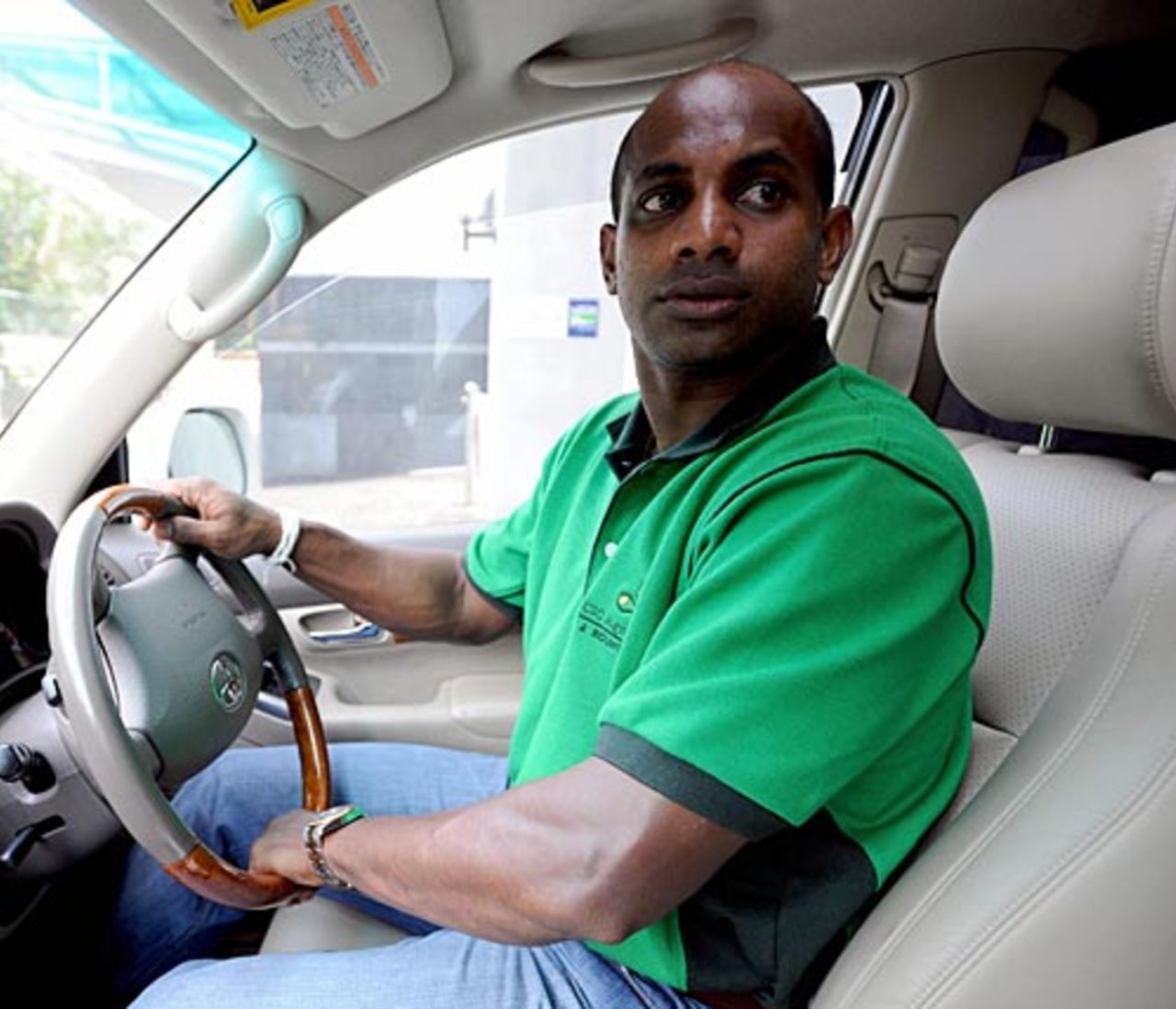 Sanath Jayasuriya drives in Colombo, August 13, 2008