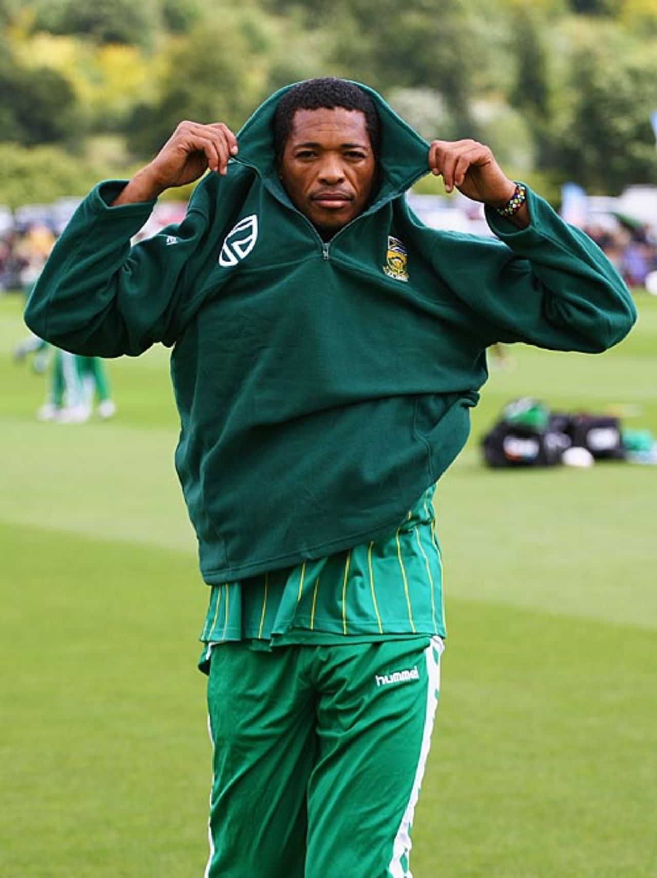 Makhaya Ntini readies for action, PCA Masters XI v South Africans, Wormsley, August 13, 2008