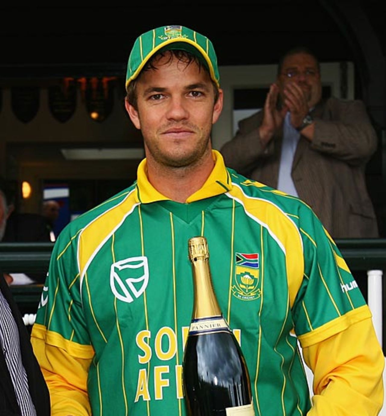 Albie Morkel bags the Man-of-the-Match award, PCA Masters XI v South Africans, Wormsley, August 13, 2008