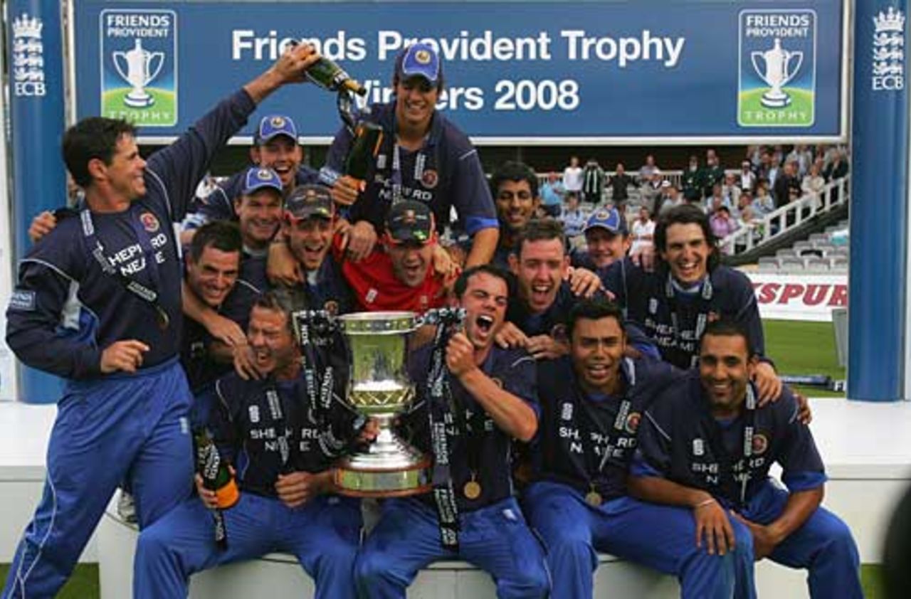 Essex celebrate with the Friends Provident Trophy, Kent v Essex, Friends Provident Trophy final, Lord's, August 16, 2008