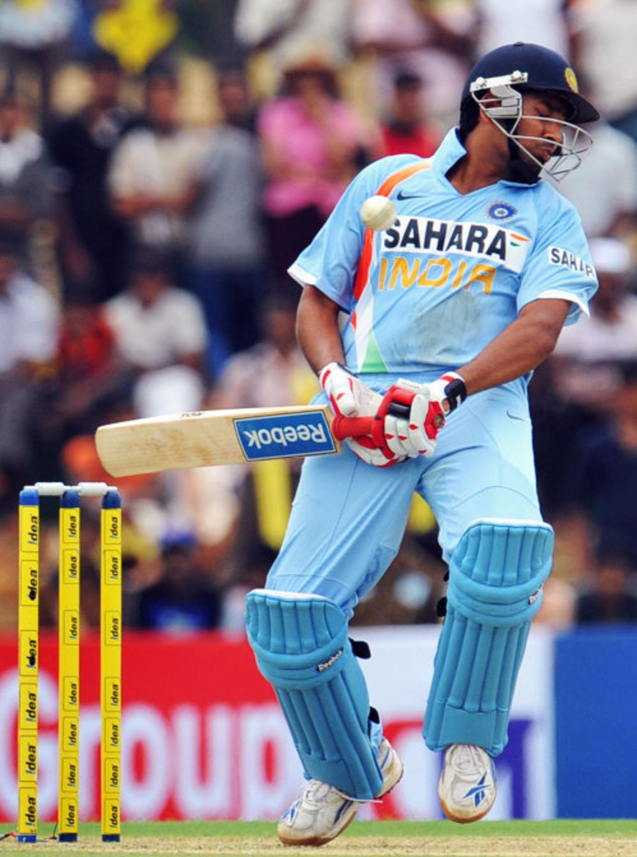 Rohit Sharma sways away from a bouncer, Sri Lanka v India, 1st ODI, Dambulla, August 18, 2008 