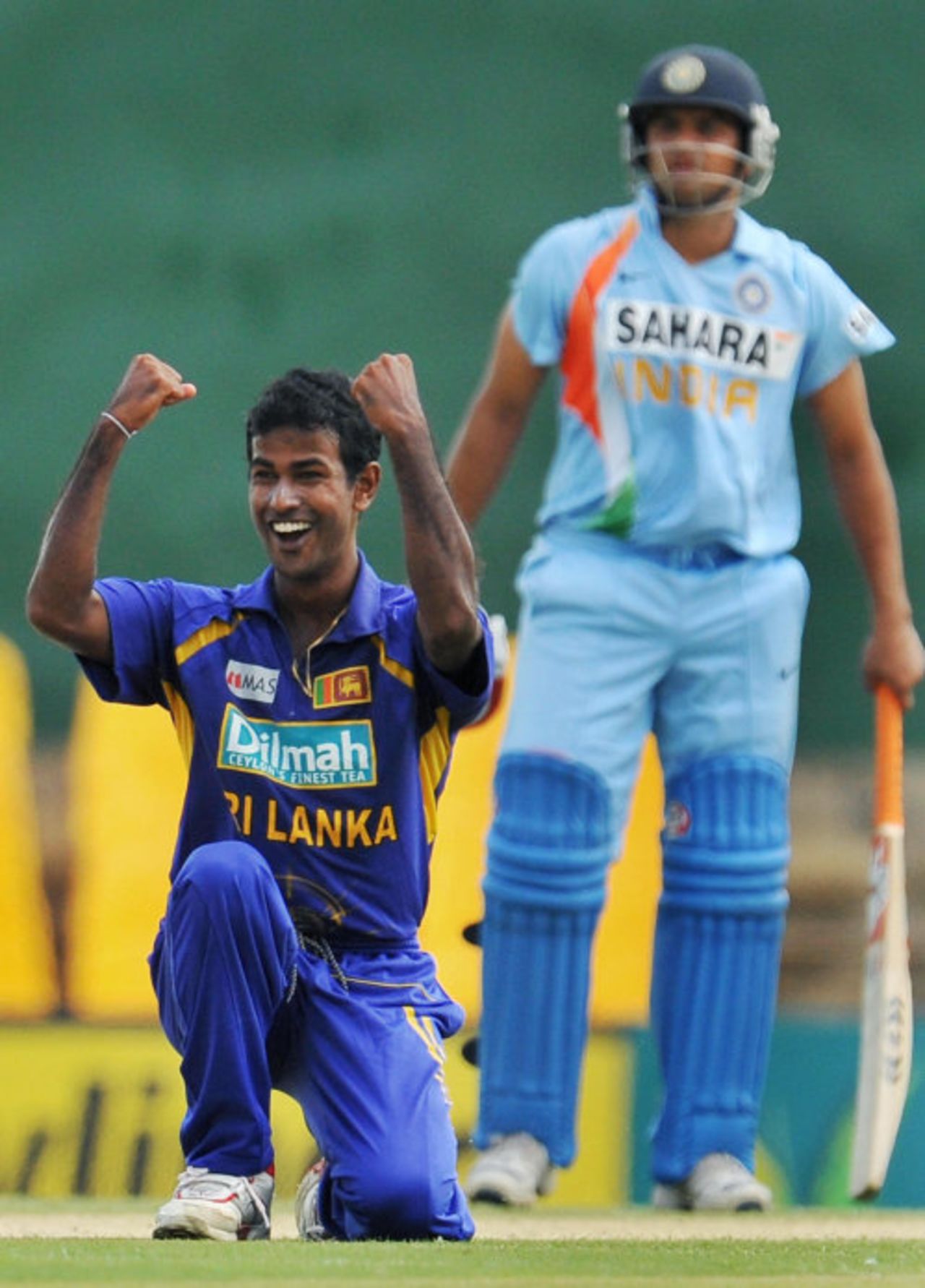 Nuwan Kulasekara is overjoyed after dismissing Suresh Raina, Sri Lanka v India, 1st ODI, Dambulla, August 18, 2008 