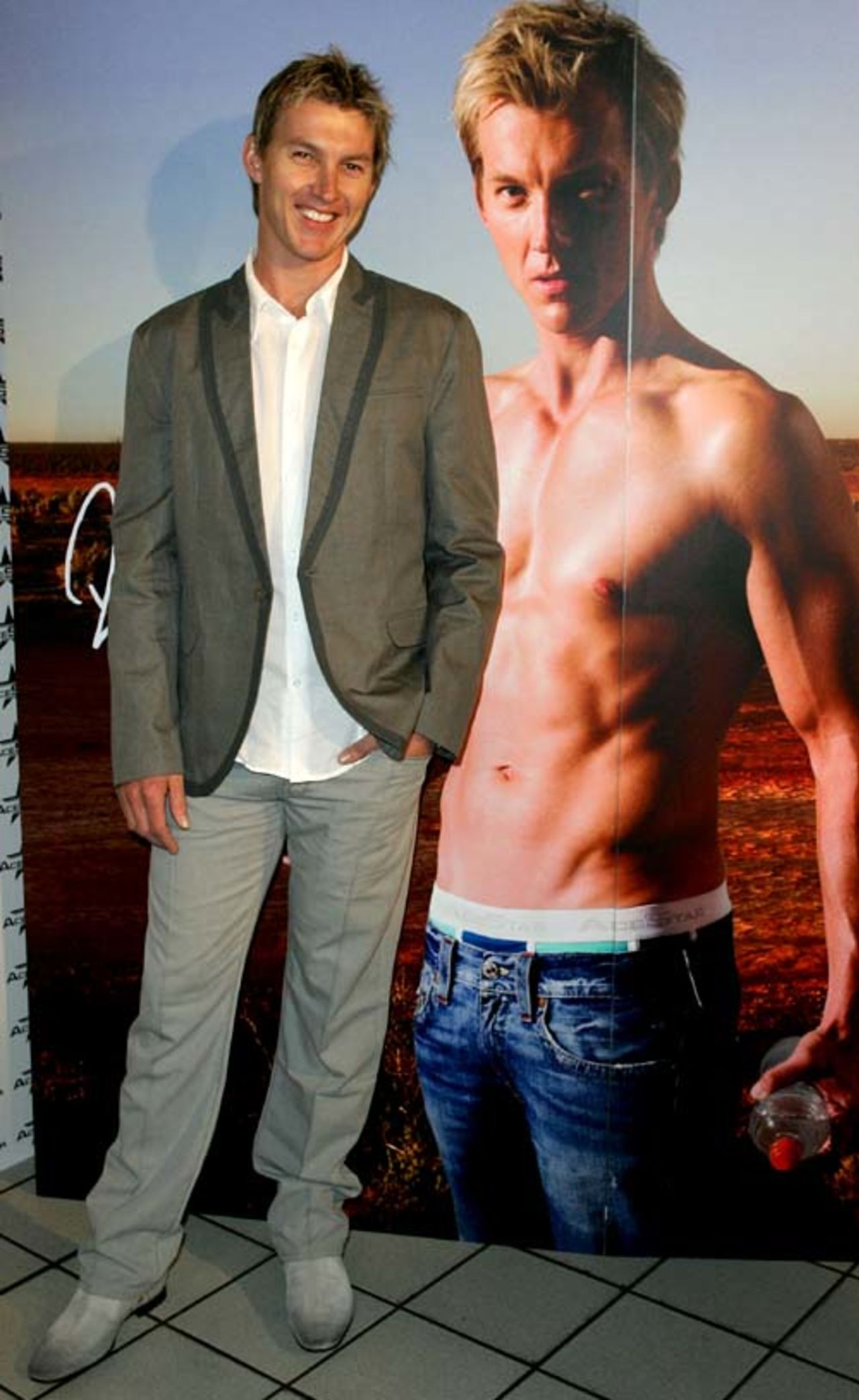 Brett Lee at the launch of AceStar, an underwear range created in collaboration with designer Bruno Schiavi, Sydney, August 19, 2008