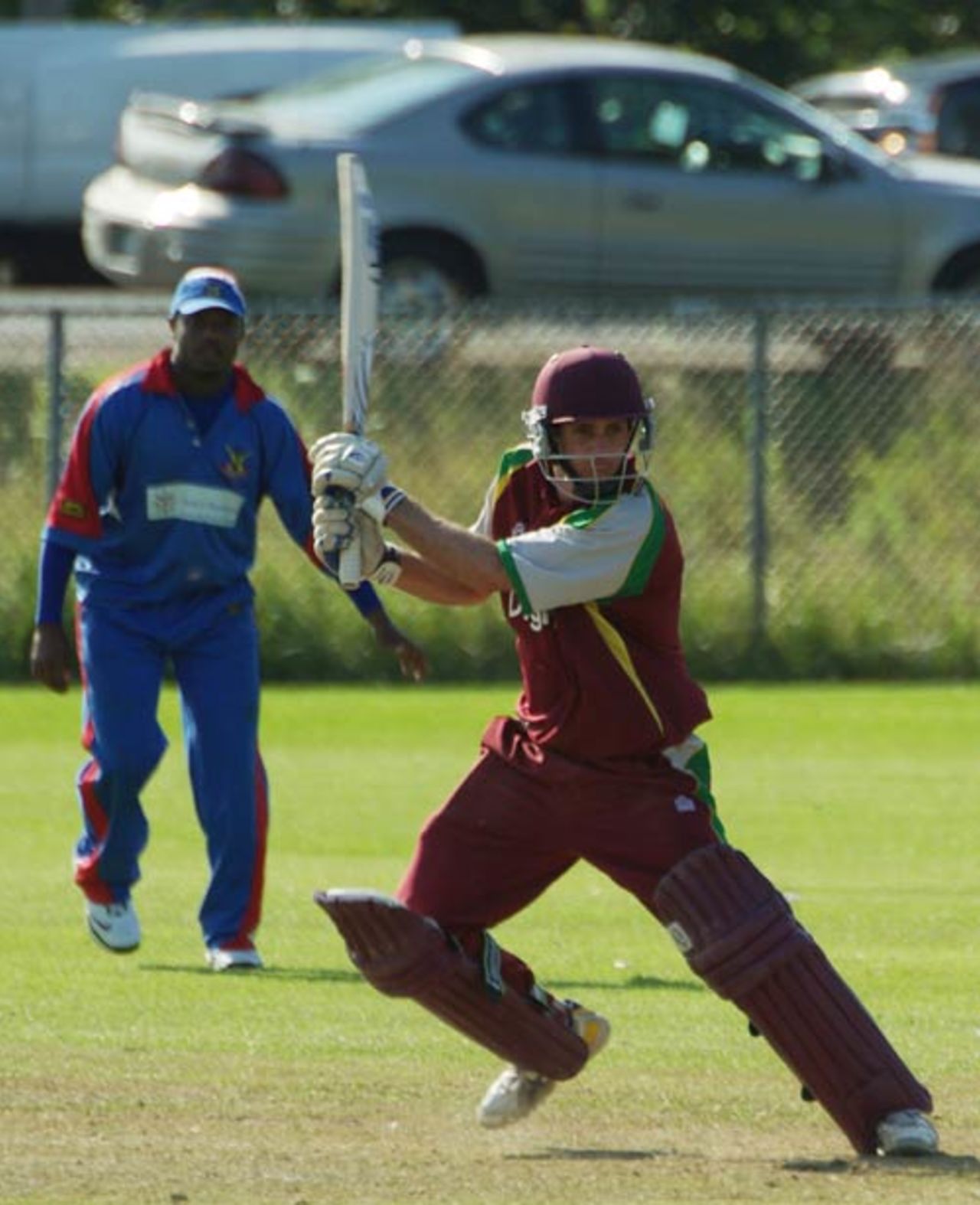 Brendan Nash cuts square during his one-day international debut, Bermuda v West Indies, Tri-series, King City, August 20, 2008