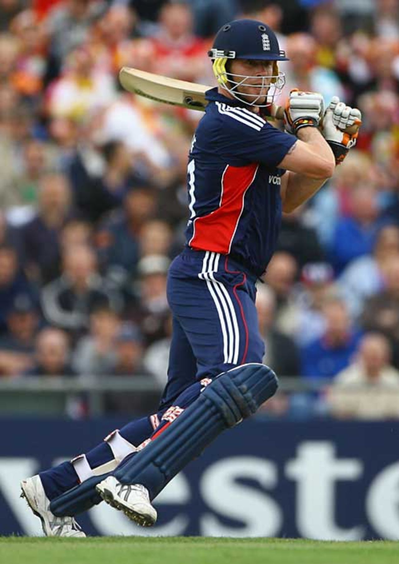 Andrew Flintoff drives square during his 78, England v South Africa, 1st ODI, Headingley, August 22, 2008