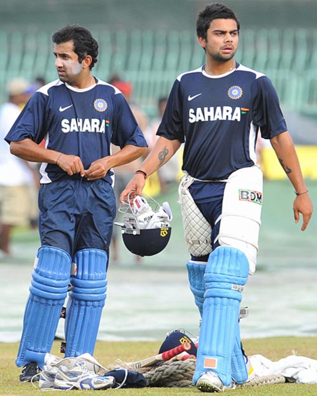 Virat Kohli and Gautam Gambhir during a net session, Colombo, August 23, 2008
