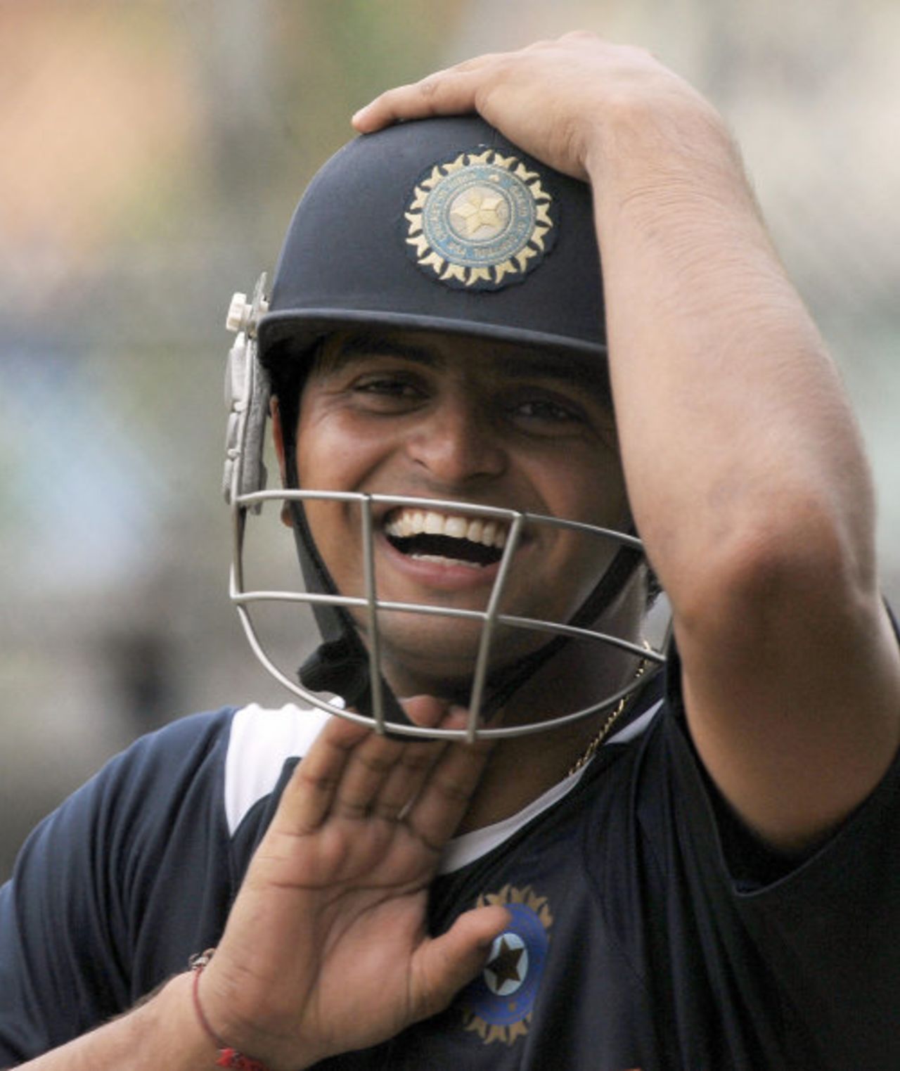 Suresh Raina sees the funny side of things, Colombo, August 25, 2008 