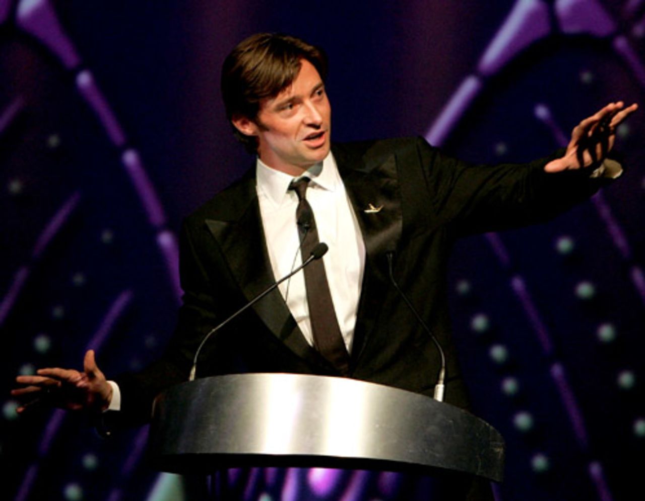 Hugh Jackman was host at the dinner to mark the 100th anniversary of Don Bradman's birth, Sydney, August 27, 2008