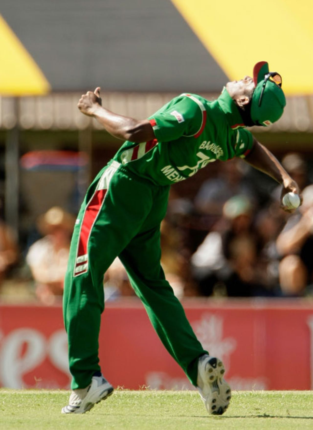 Mehrab Hossain celebrates taking the catch of James Hopes, Australia v Bangladesh, 1st ODI, Darwin, August 30, 2008