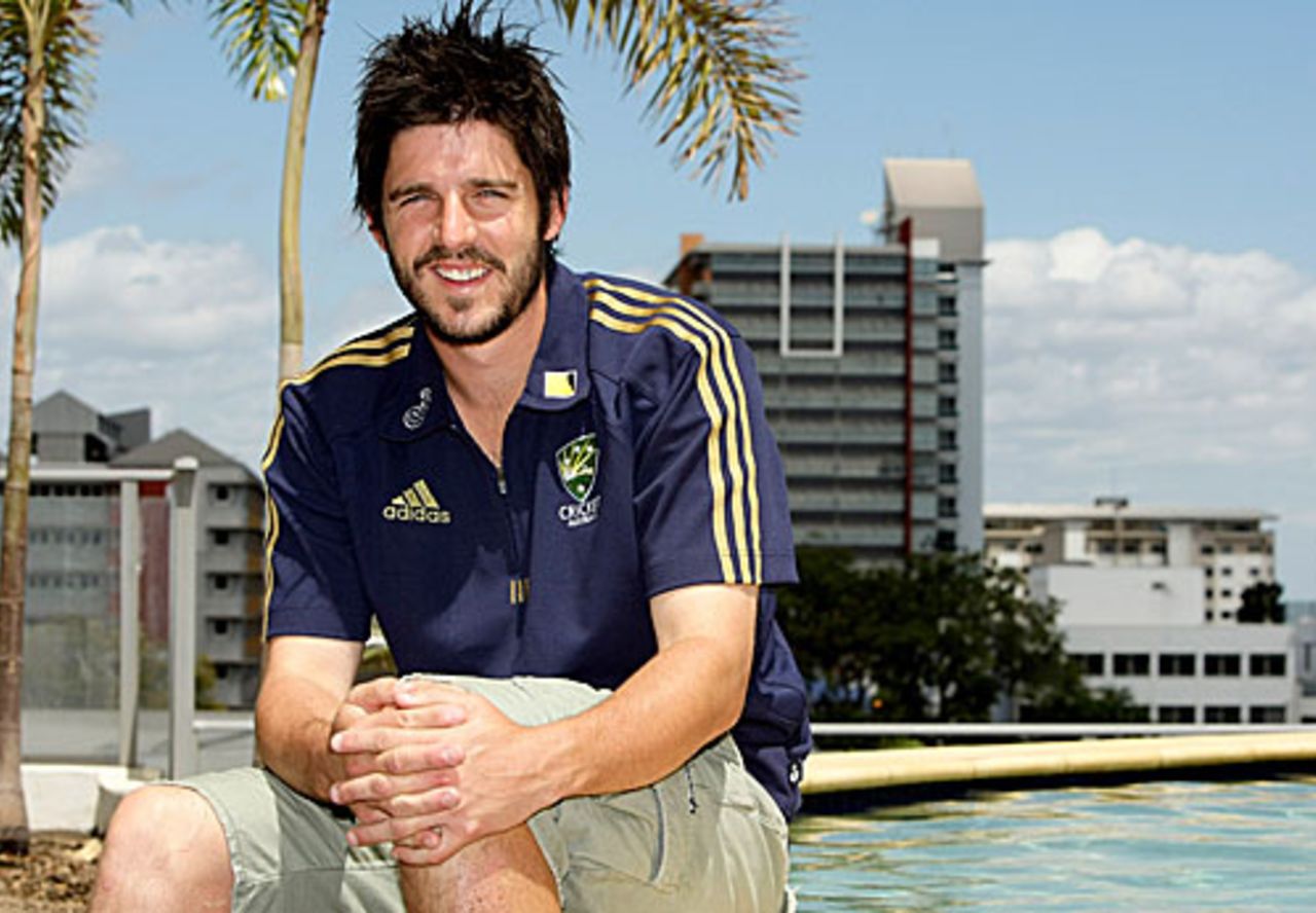 Brett Geeves relaxes a day after his ODI debut, Darwin, August 31, 2008