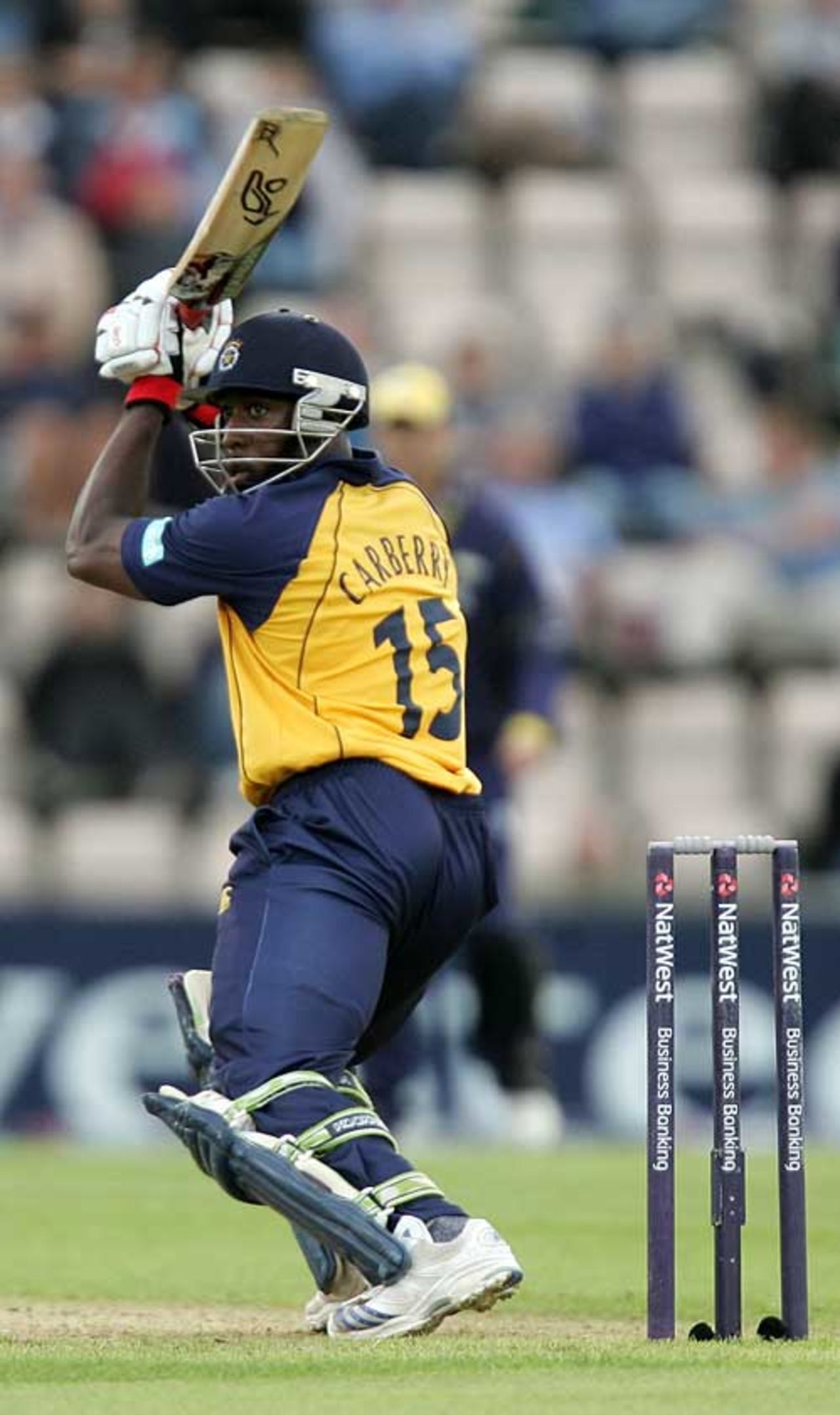 Michael Carberry cracks the ball square during his 67, Hampshire v Durham, Pro40, The Rose Bowl, September 1, 2008