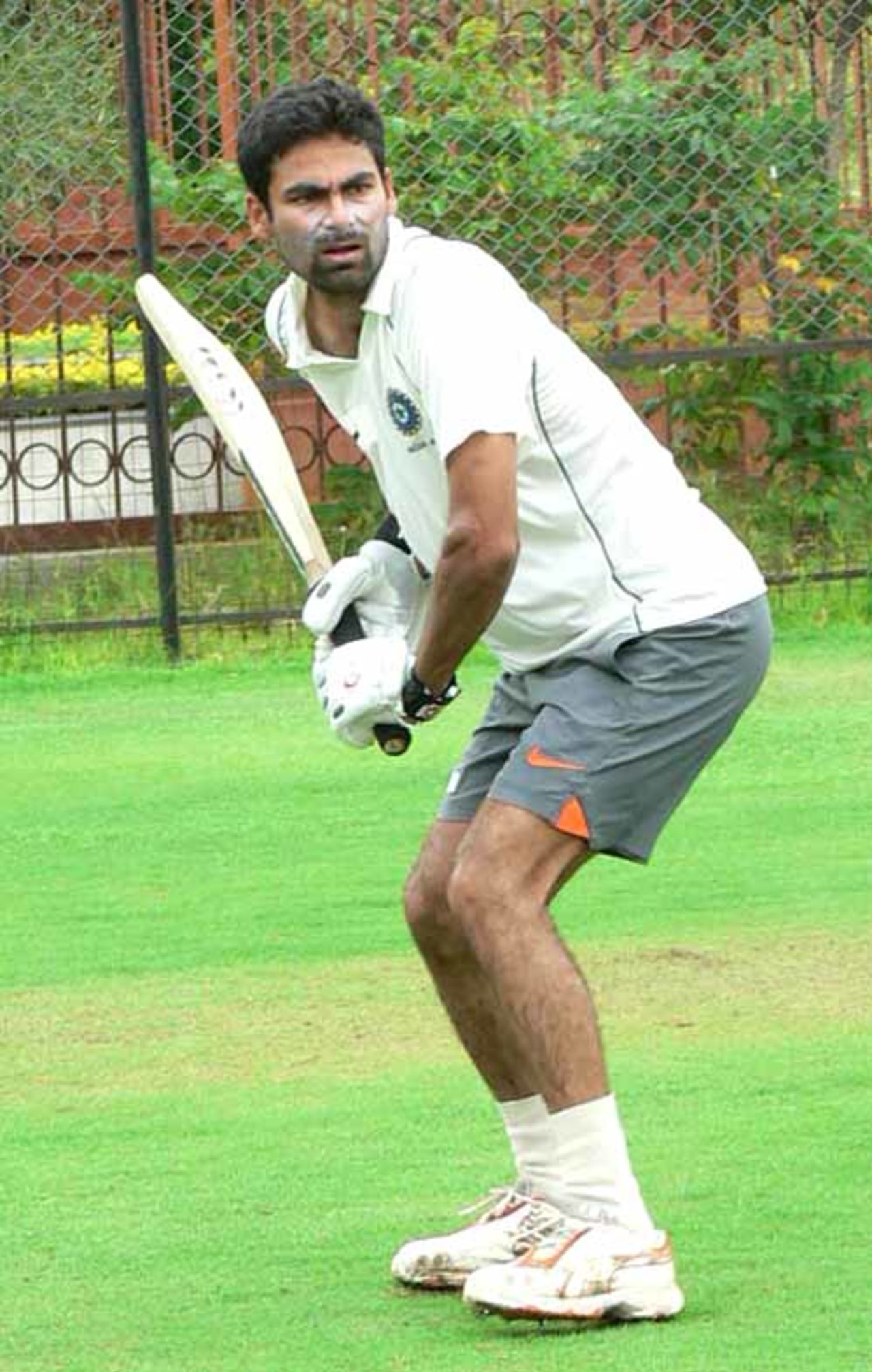 Mohammad Kaif has a hit during a practice session ahead of the India A game against Australia A, Hyderabad, September 8, 2008