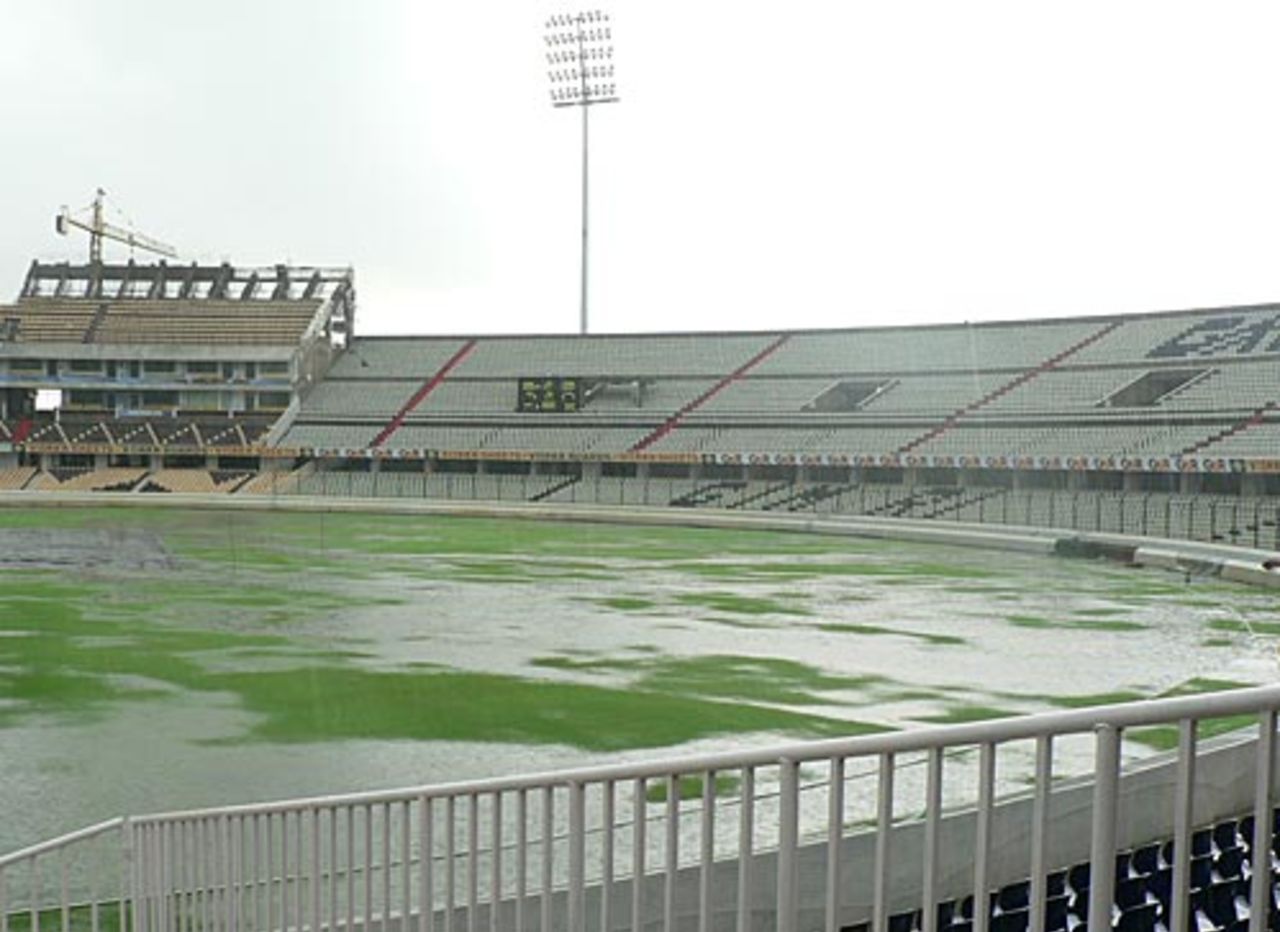Rains continue to lash the Rajiv Gandhi International Stadium, India A v Australia A, Hyderabad, September 10, 2008