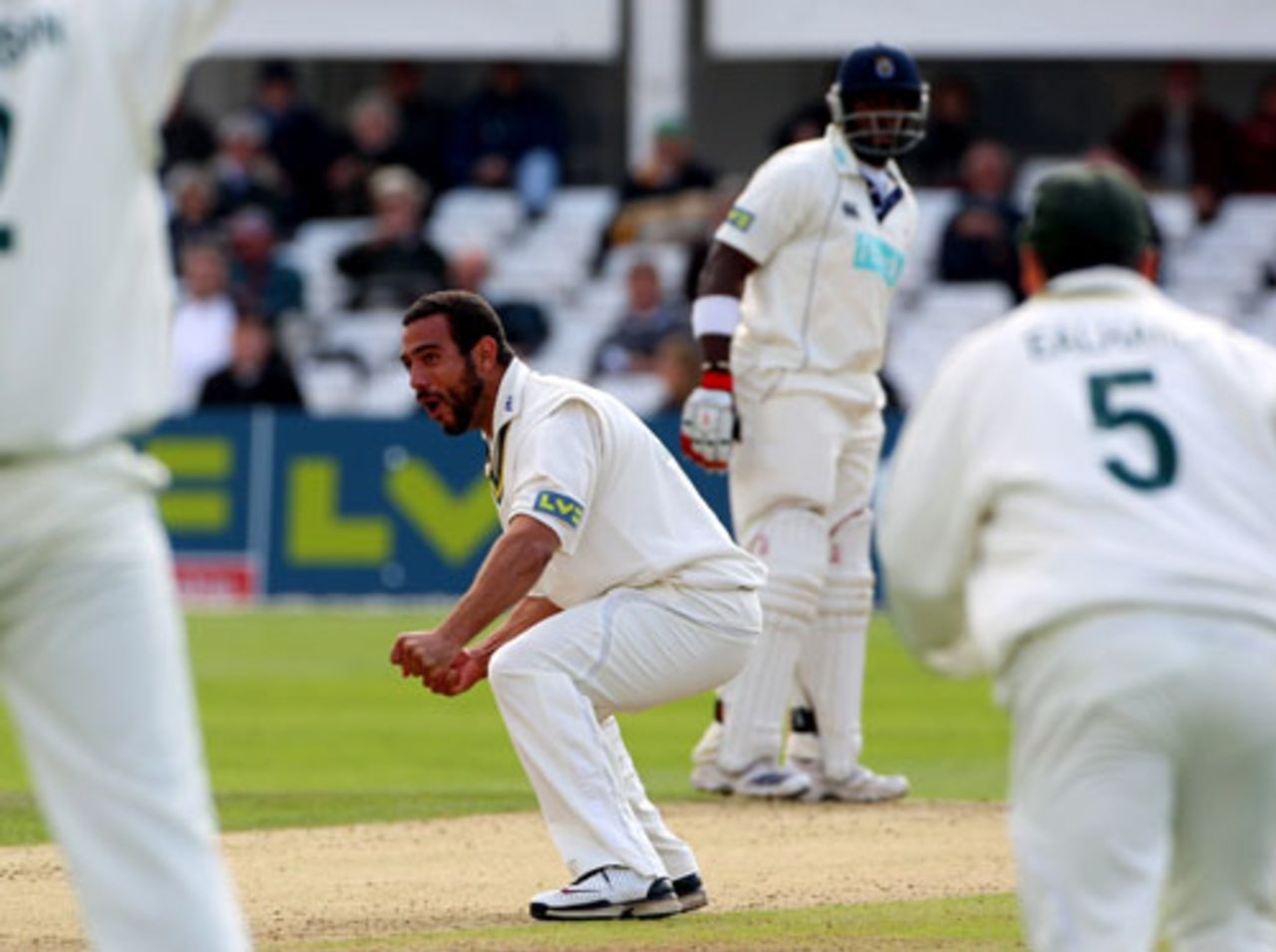 Andre Adams celebrates taking the wicket of Chris Benham, Nottinghamshire v Hampshire, Trent Bridge, September 24, 2008