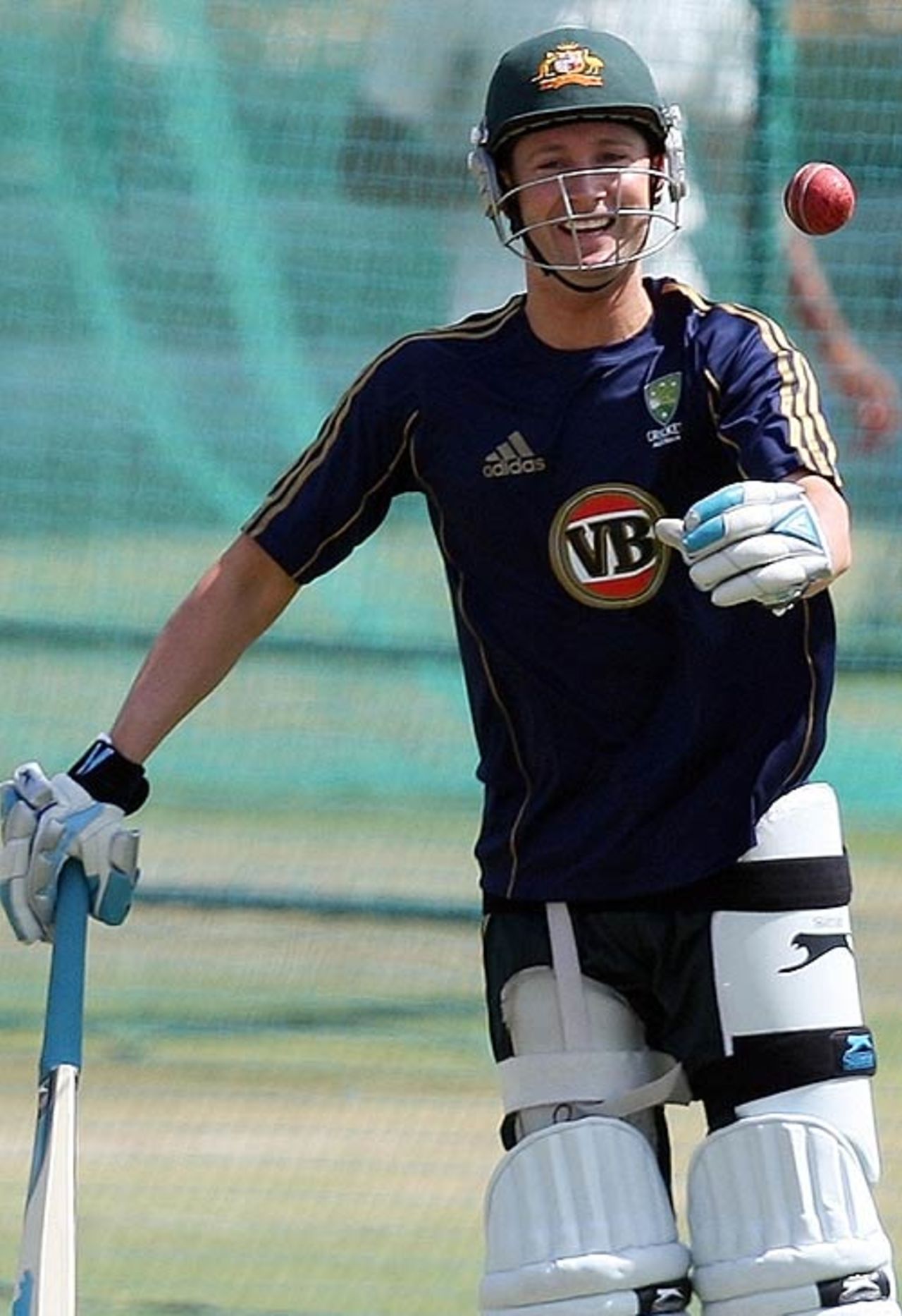 Michael Clarke tosses a ball away at training, Jaipur, September 26, 2008