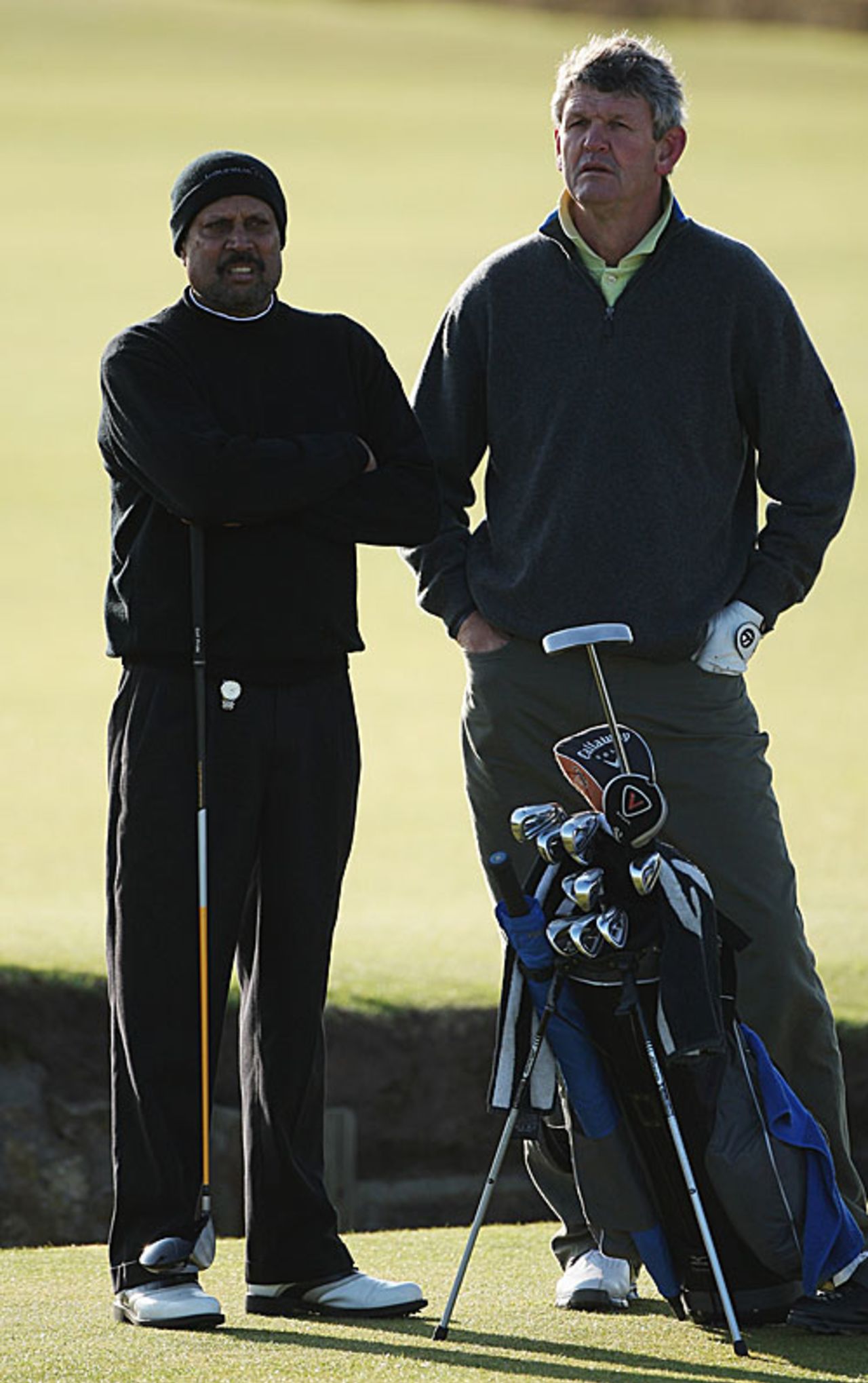Kapil Dev and South African rugby legend Morne Du Plessis at the Alfred Dunhill Links Championship in St. Andrews, Scotland, October 2, 2008