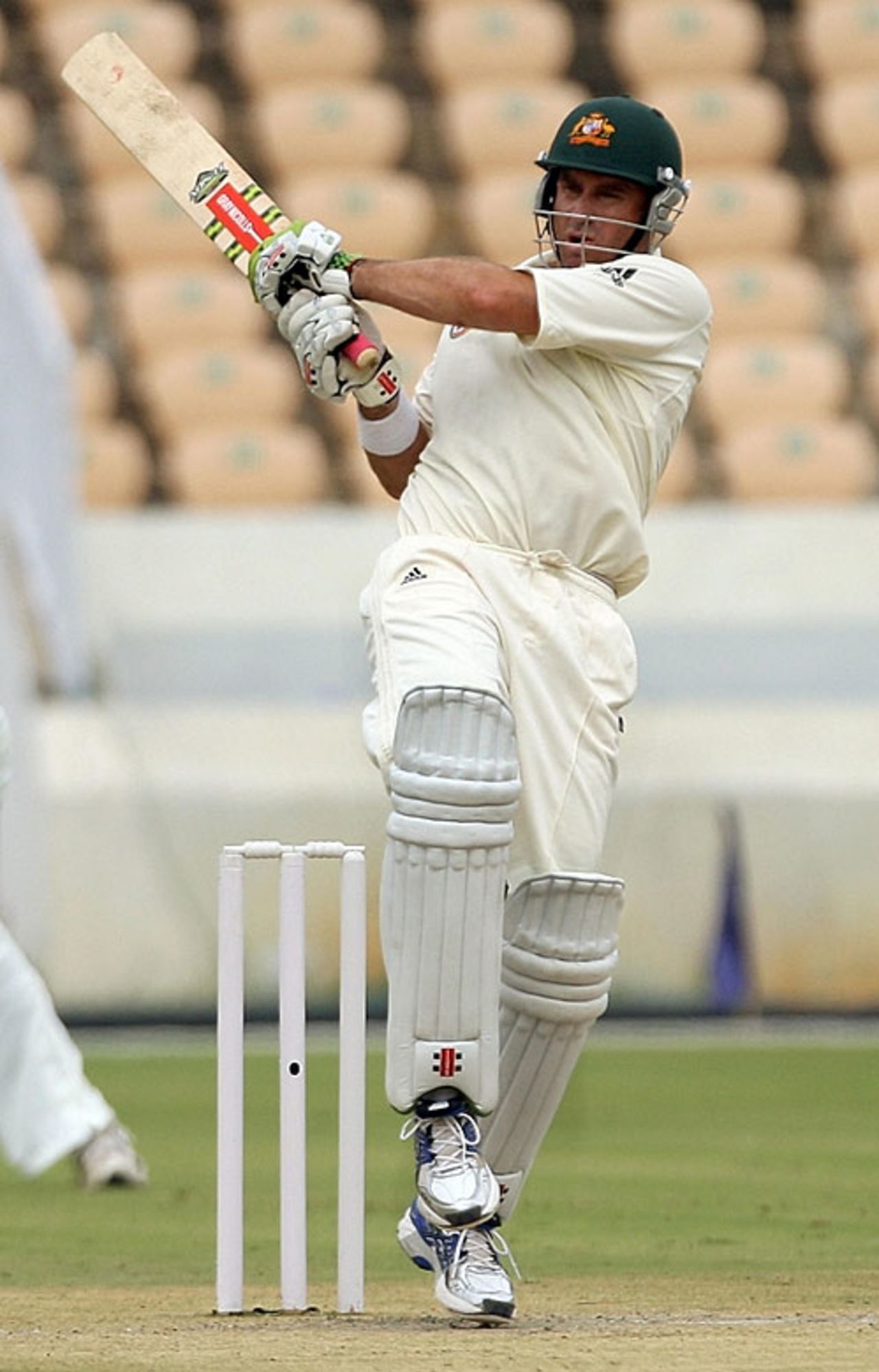 Matthew Hayden pulls during his innings of 20, Board President's XI v Australians, Hyderabad, 2nd day, October 3, 2008