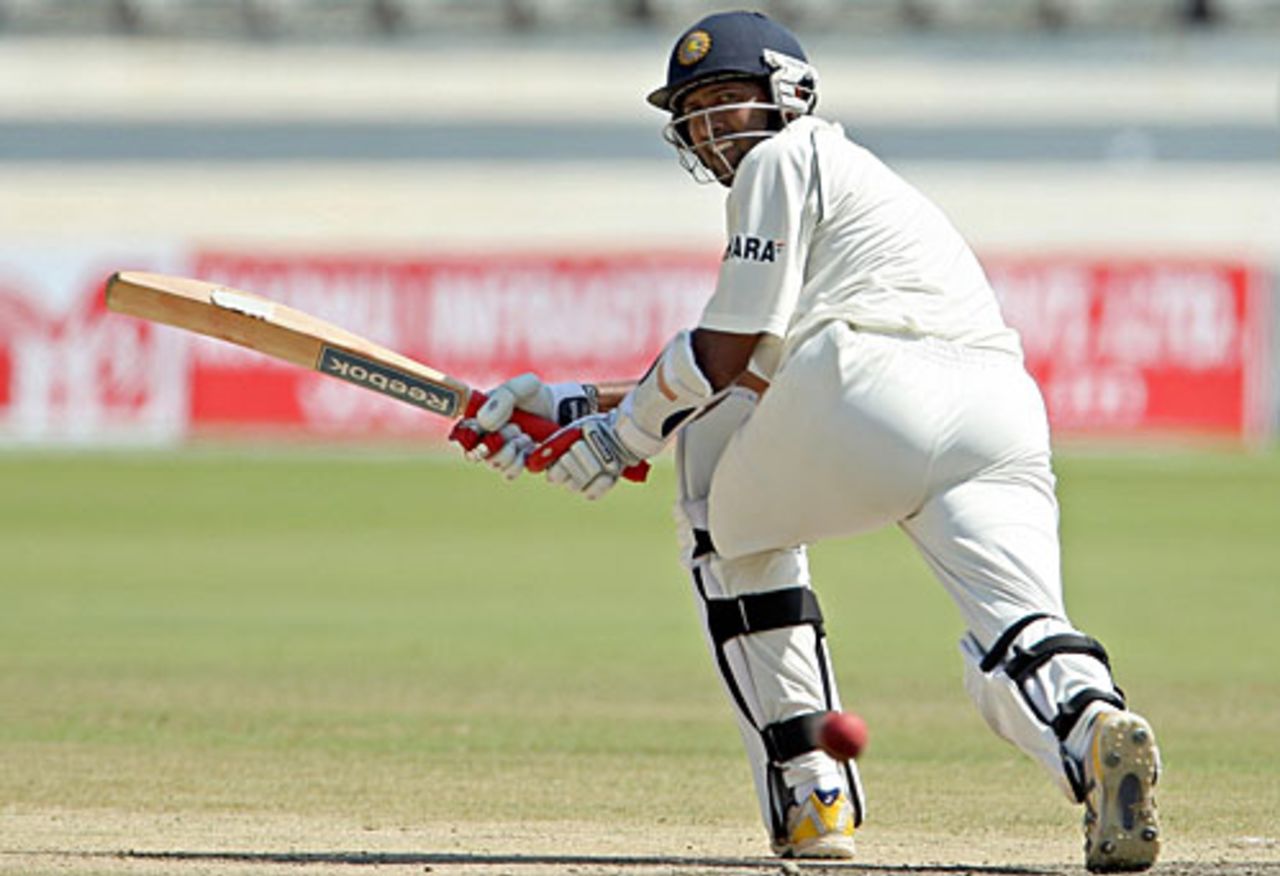 Wasim Jaffer sweeps during his 93, Board President's XI v Australians, Hyderabad, 4th day, October 5, 2008