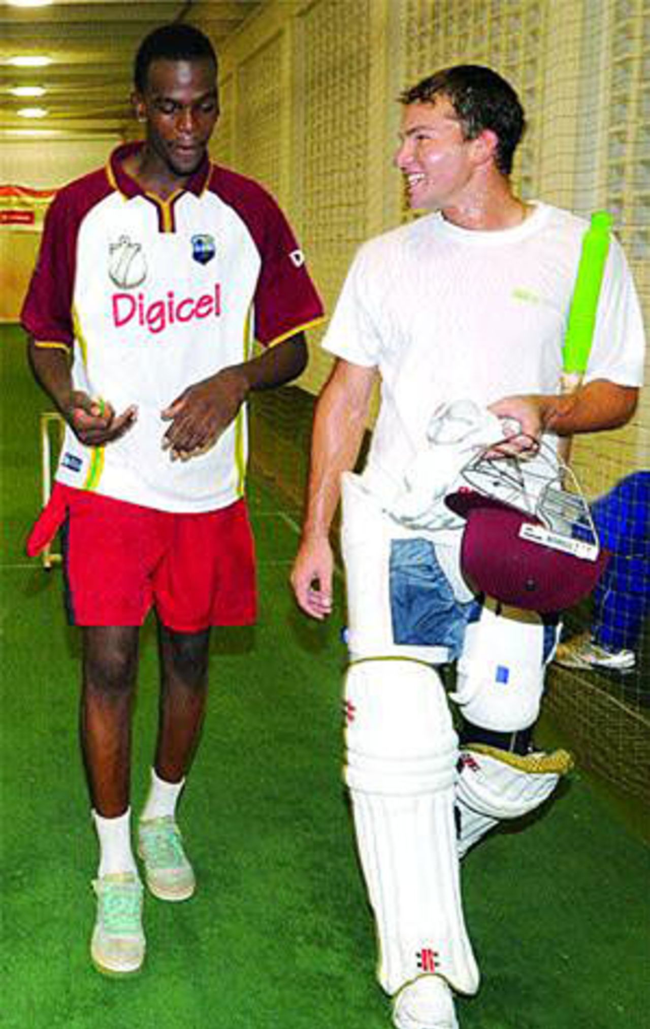 Justin Guillen, right, is the great nephew of 'Sammy' Guillen who represented both West Indies and New Zealand