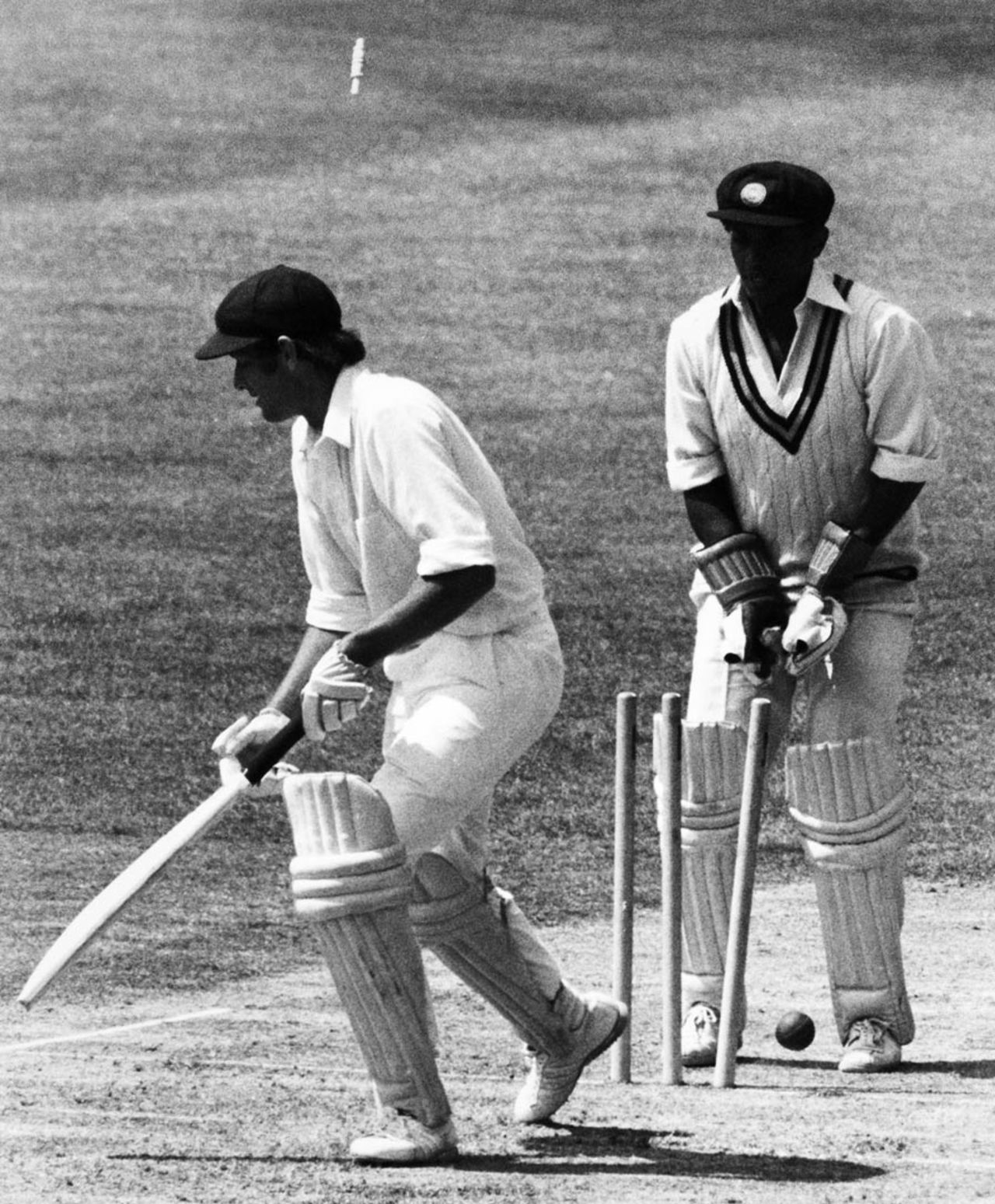 Rick McCosker is bowled for 73, Australia v Sri Lanka, World Cup, The Oval, June 11, 1975