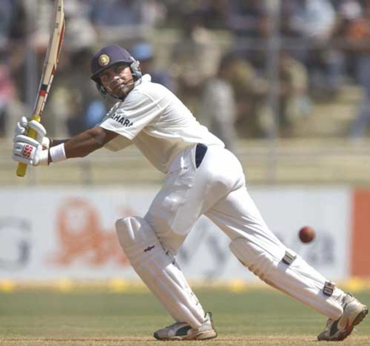 Akash Chopra flicks to leg, India v New Zealand, first Test, Ahmedabad 
