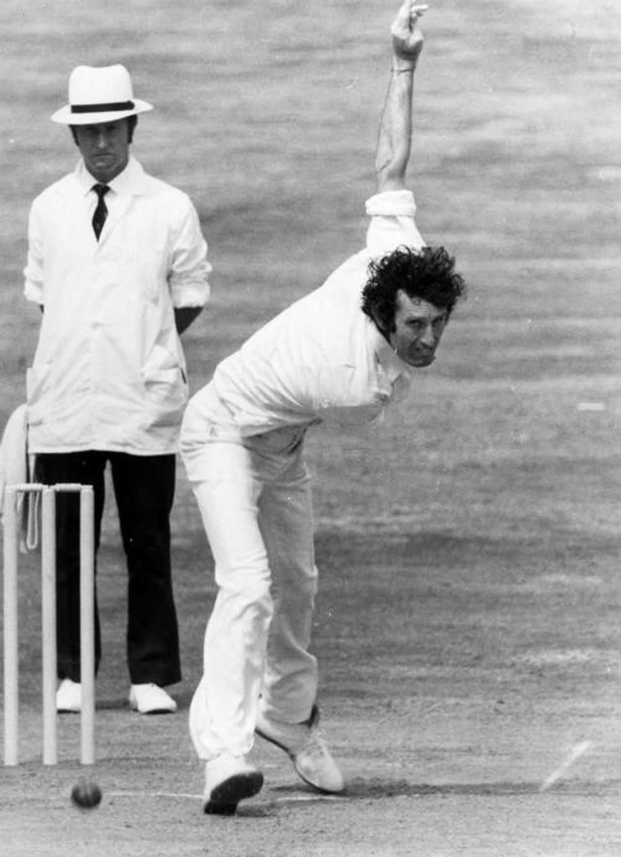 John Snow bowls, England v West Indies, fourth Test, Headingley 