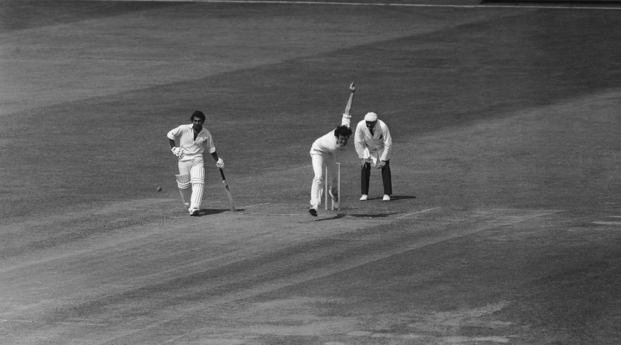 Sunil Gavaskar watches John Snow send down a delivery, England v India, Lord's, World Cup, June 7, 1975