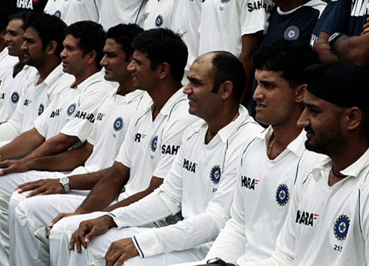 The Indian team poses for a photograph, Bangalore, October 7, 2008