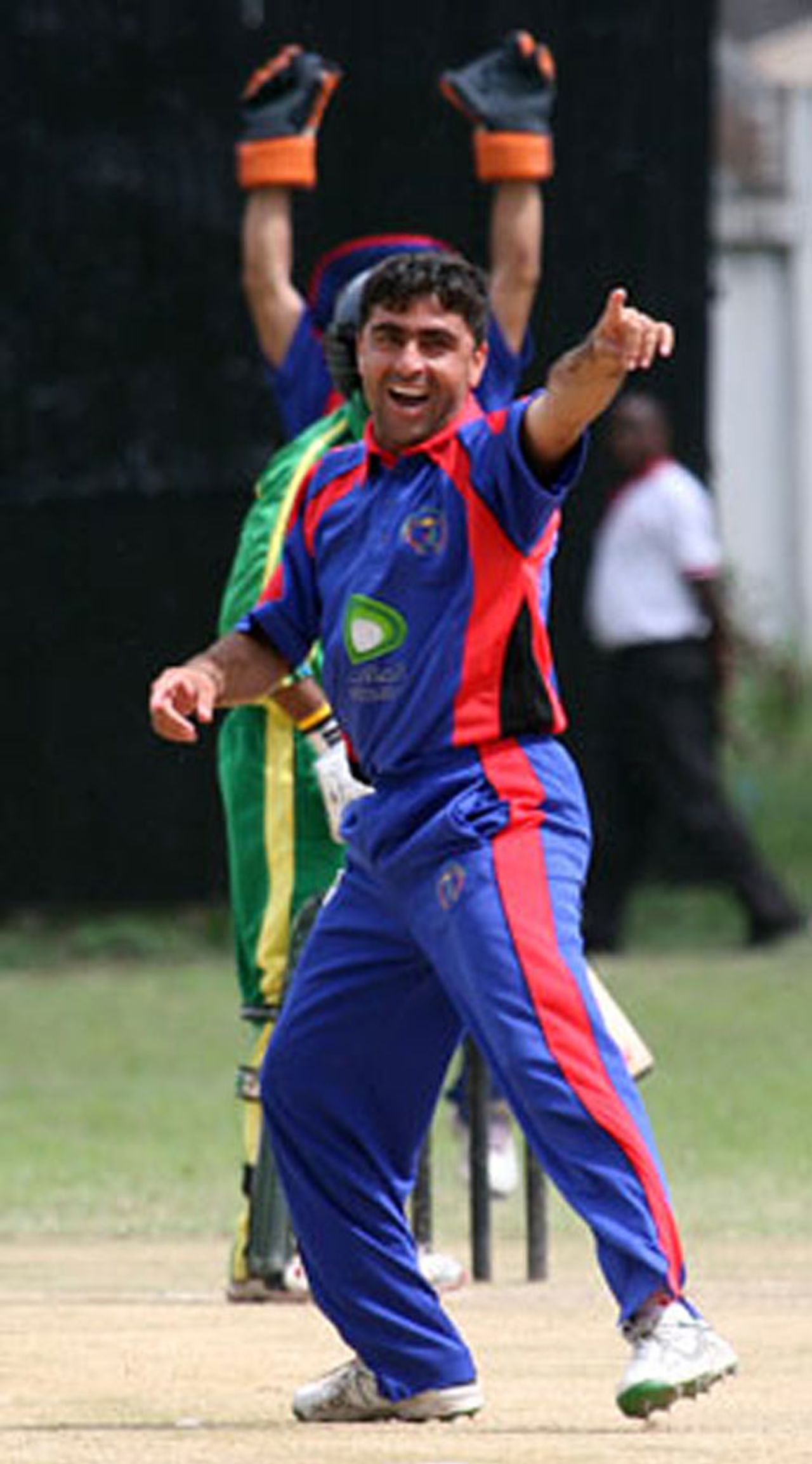 Hasti Gul appeals successfully during his three-wicket haul against Tanzania,Tanzania v Afghanistan, World Cricket League Division 4, Dar-es-Salaam, October 7, 2008
