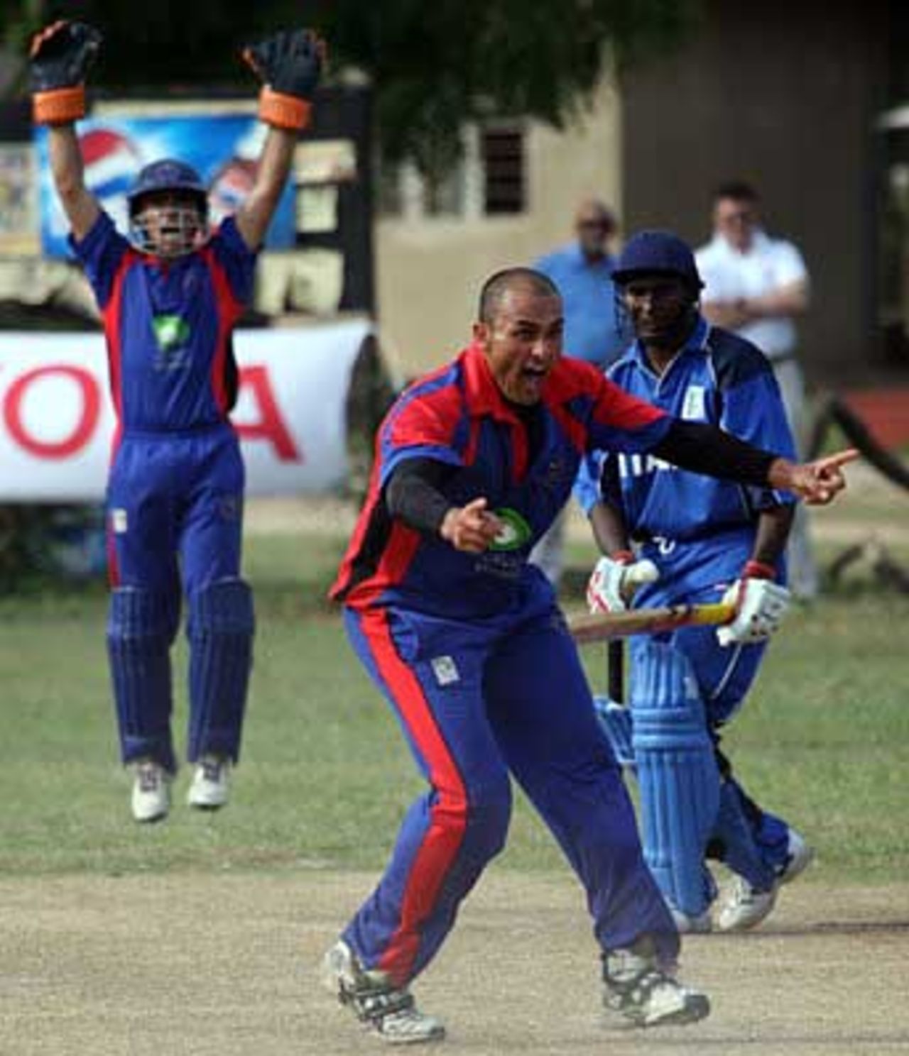 Hamid Hassan collects one of his three wickets against Italy to help Afghanistan to promotion, Afghanistan v Italy, World Cricket League Division 4, Dar Es Salaam, October 10, 2008