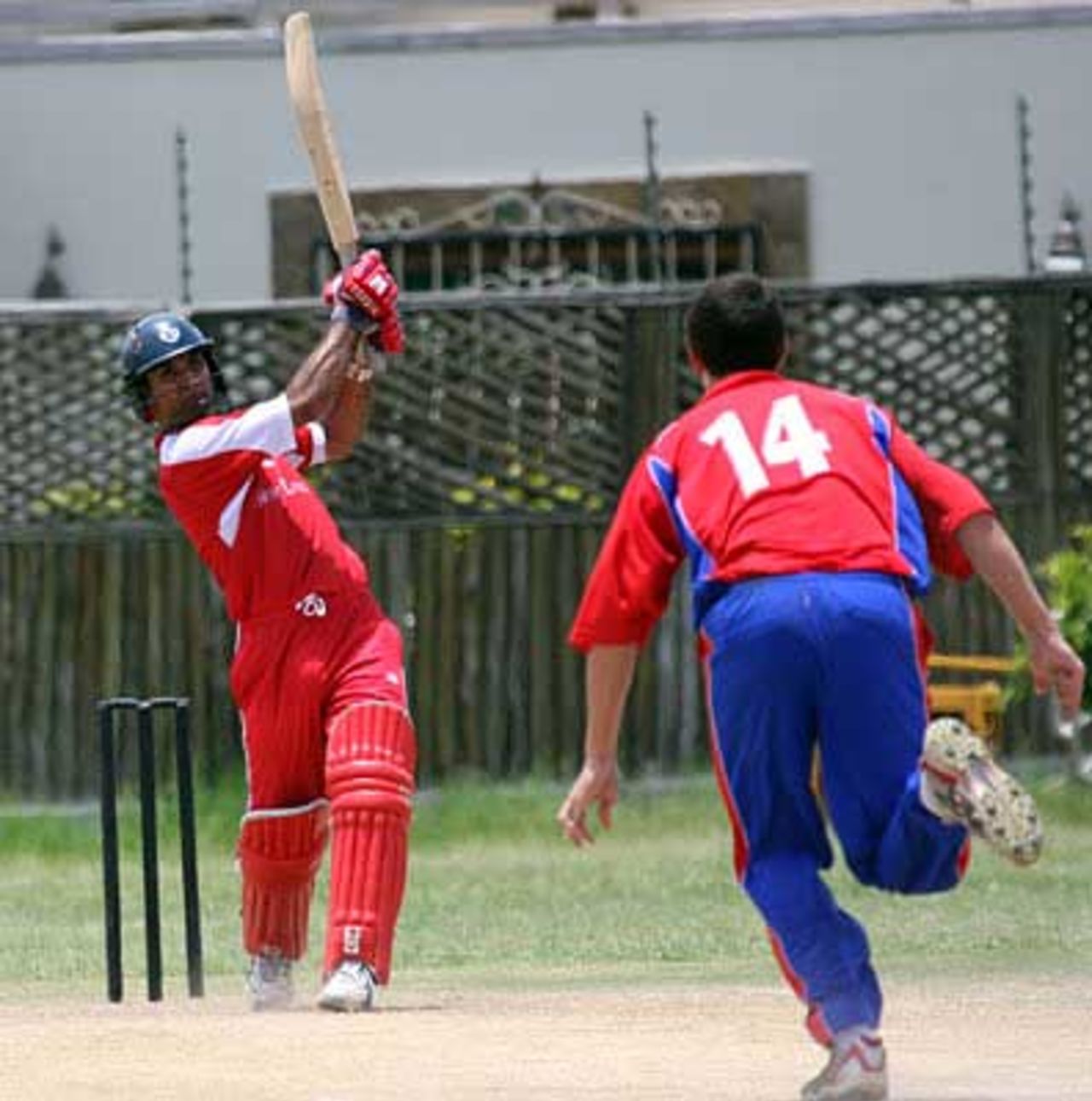 Butt Hussain drives down the ground during his 99, Hong Kong v Jersey, World Cricket League Division 4, Dar Es Salaam, October 10, 2008