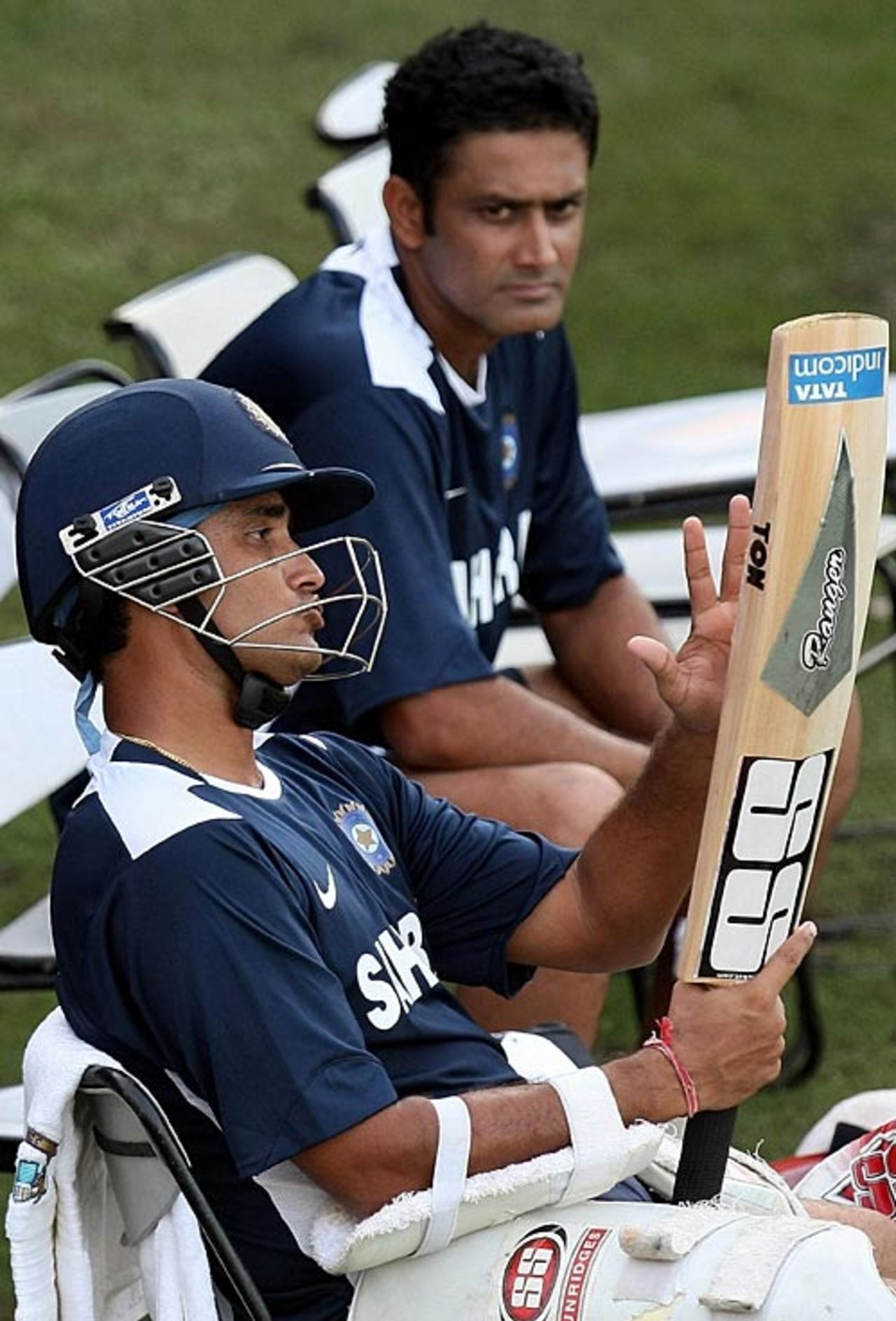 Sourav Ganguly in conversation with Anil Kumble, Mohali, October 15, 2008