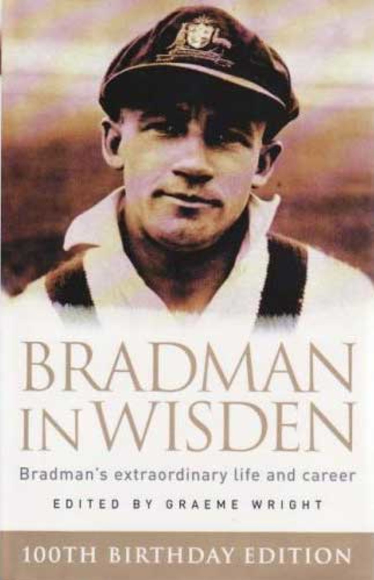 Cover image of <i>Bradman in Wisden</i>, edited by Graeme Wright