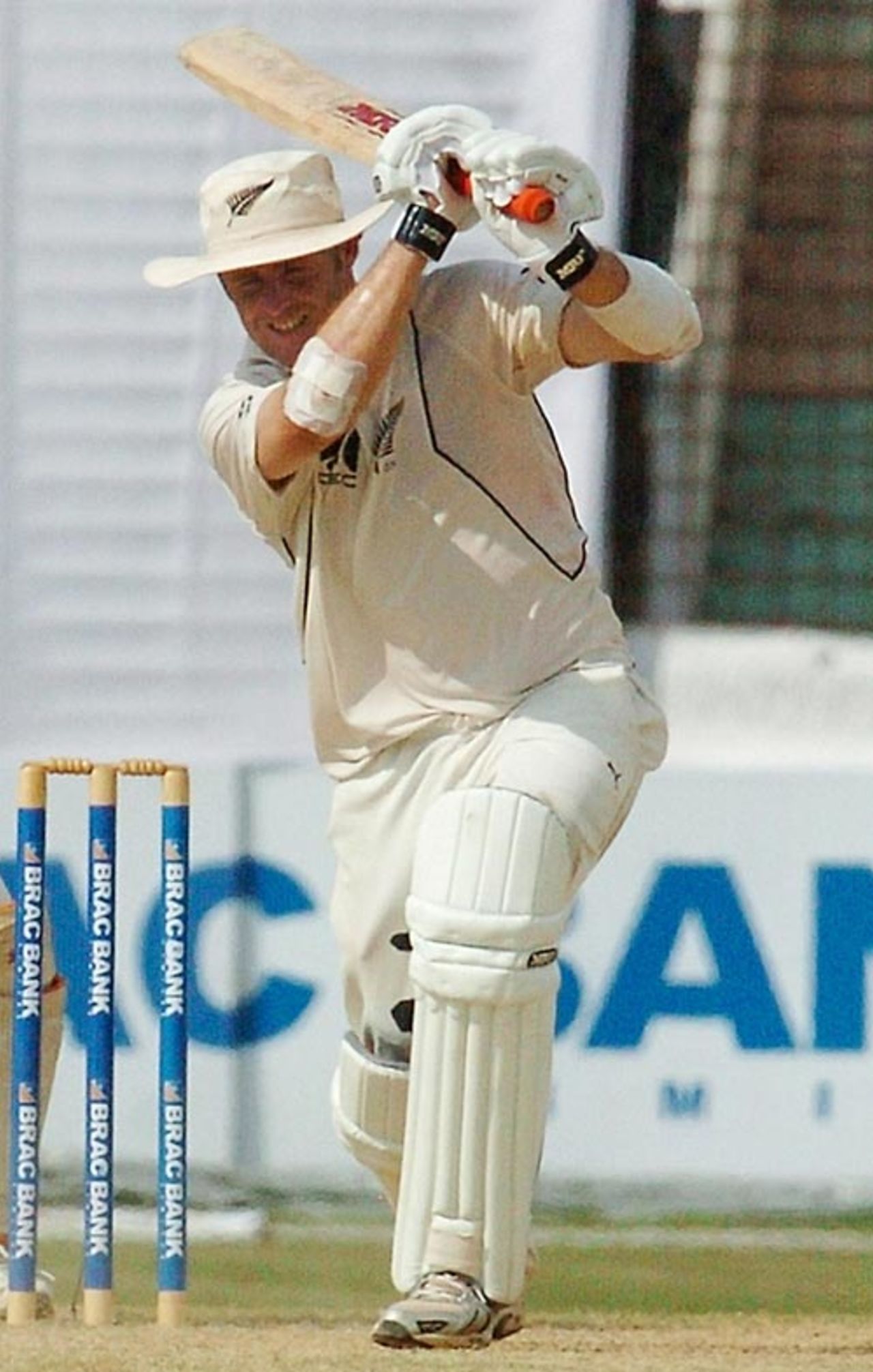 Aaron Redmond drives on the up, Bangladesh v New Zealand, 1st Test, Chittagong, 4th day, October 20, 2008
