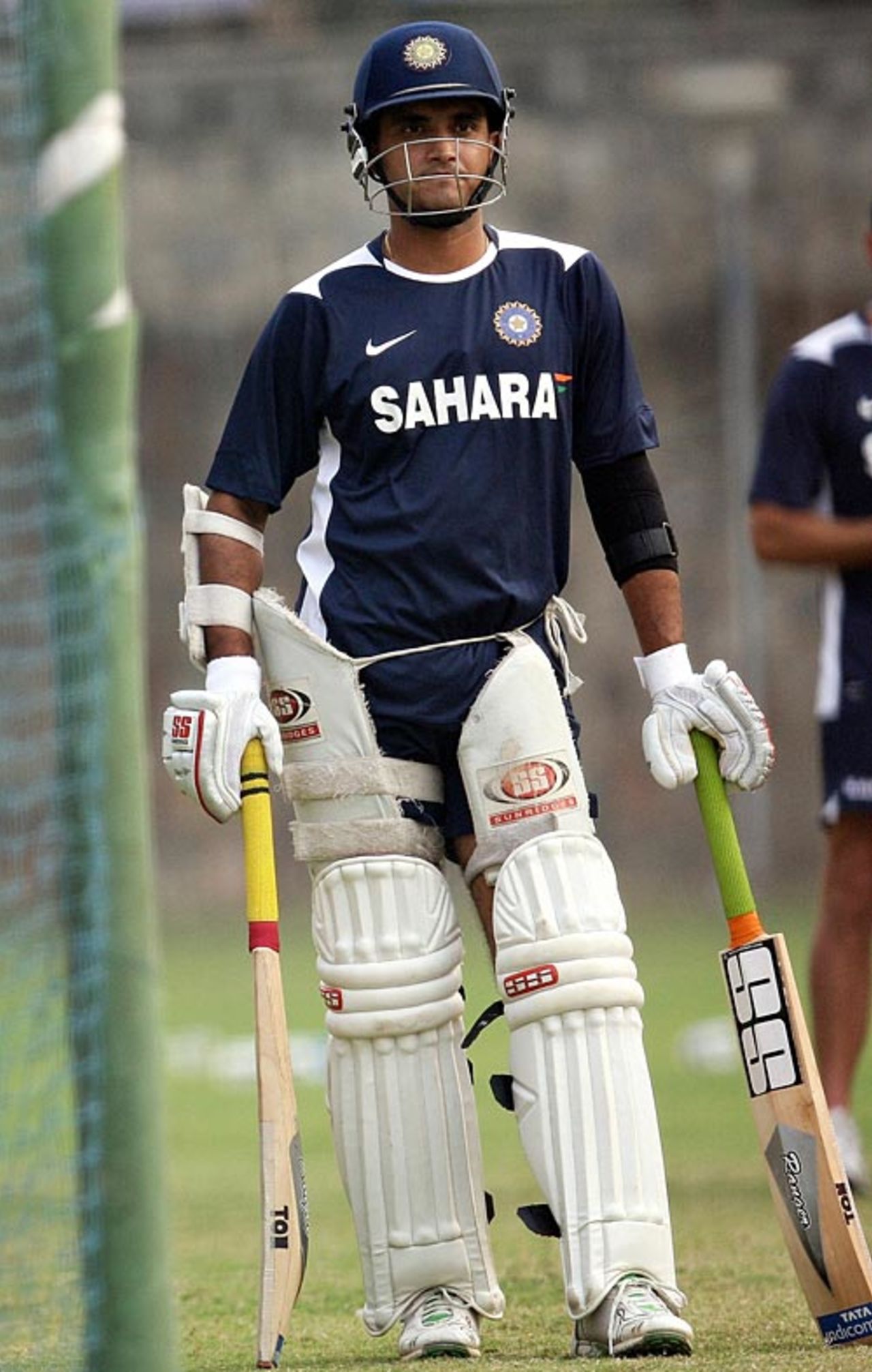 Sourav Ganguly waits for his turn to bat at the nets, Delhi, October 26, 2008