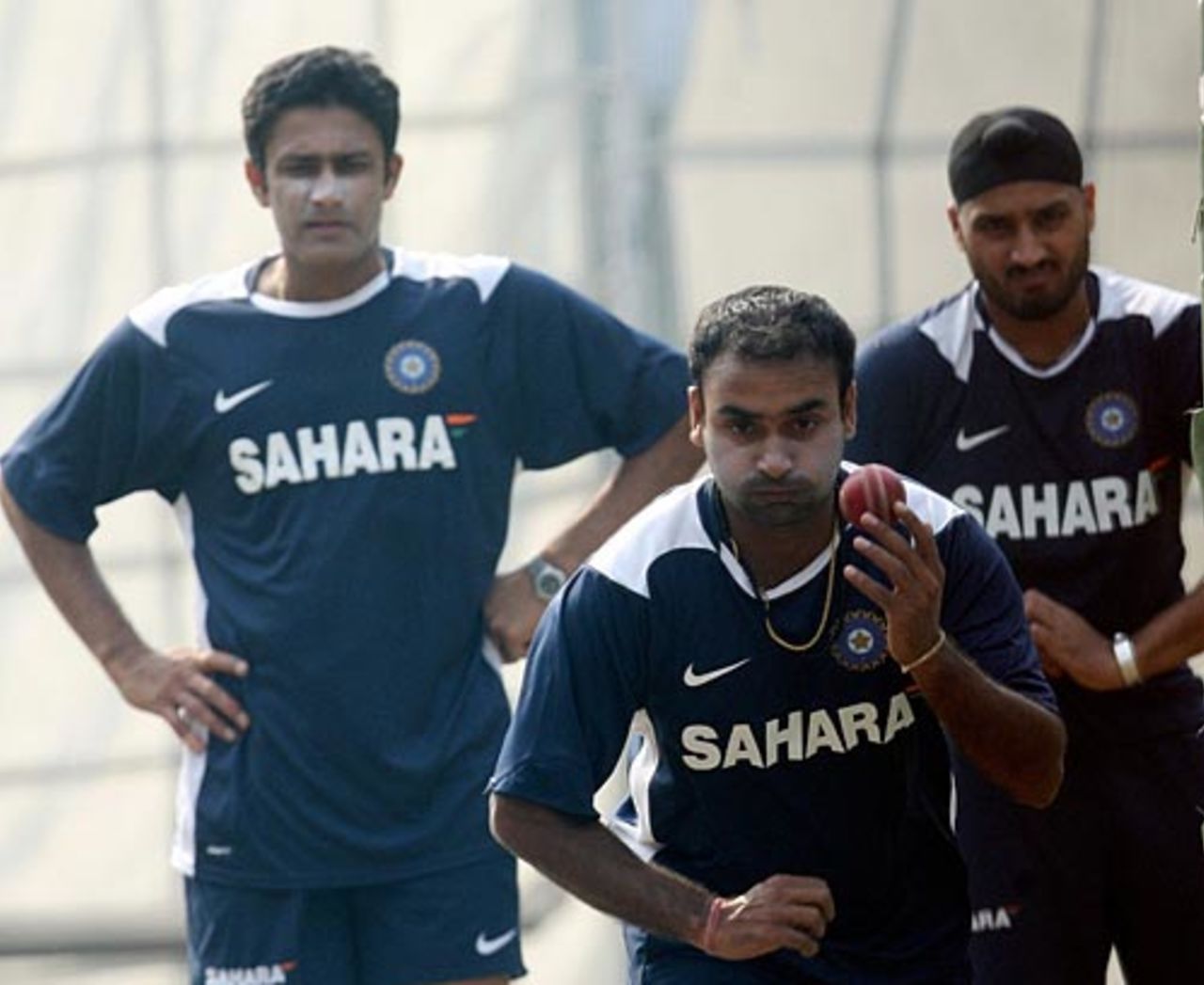 India's spin trio - Anil Kumble, Harbhajan Singh and Amit Mishra, Delhi, October 28, 2008