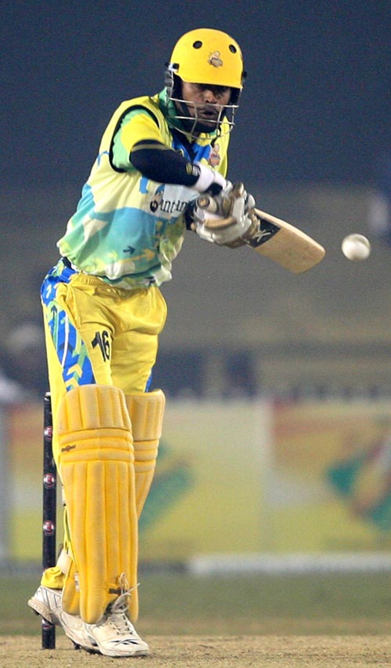 TP Singh is on his toes as he looks to flick one on the legside, Dhaka Warriors v Mumbai Champs, ICL, 21st match, Gurgaon, October 27, 2008