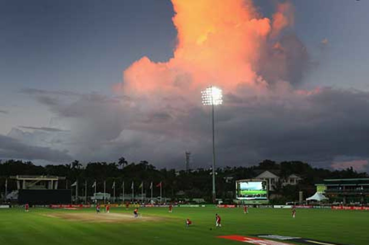 Sunset over Allen Stanford's ground in Antigua, England XI v Trinidad & Tobago, Antigua, October 28, 2008
